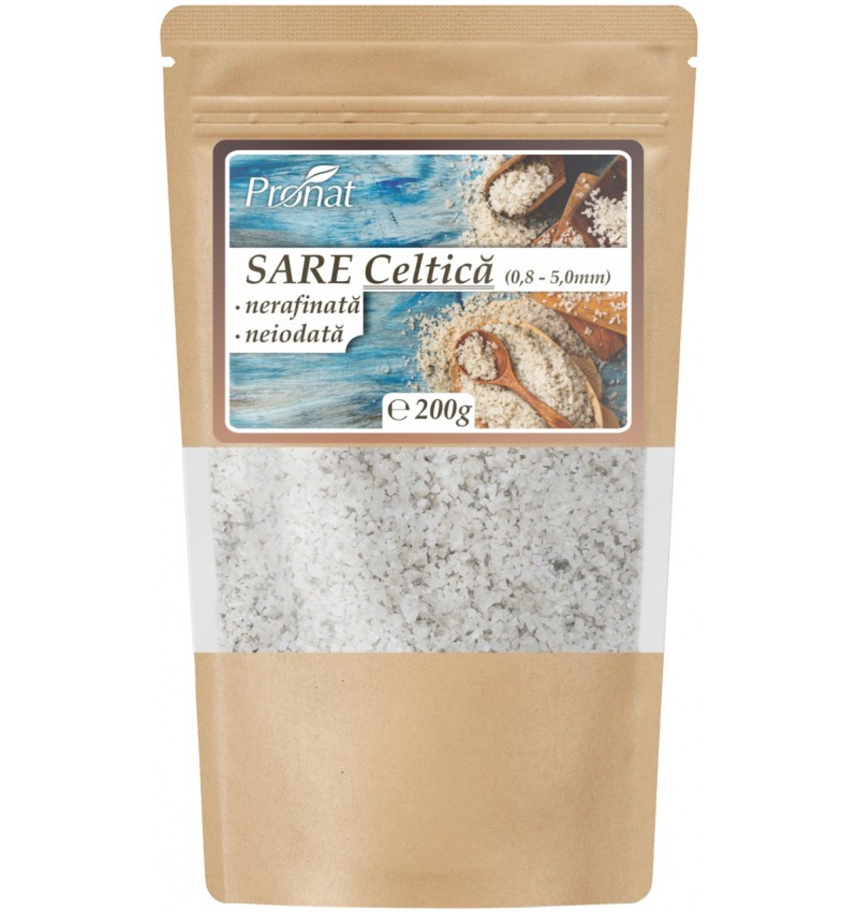 Sare celtica grunjoasa, nerafinată, neiodata, 200g