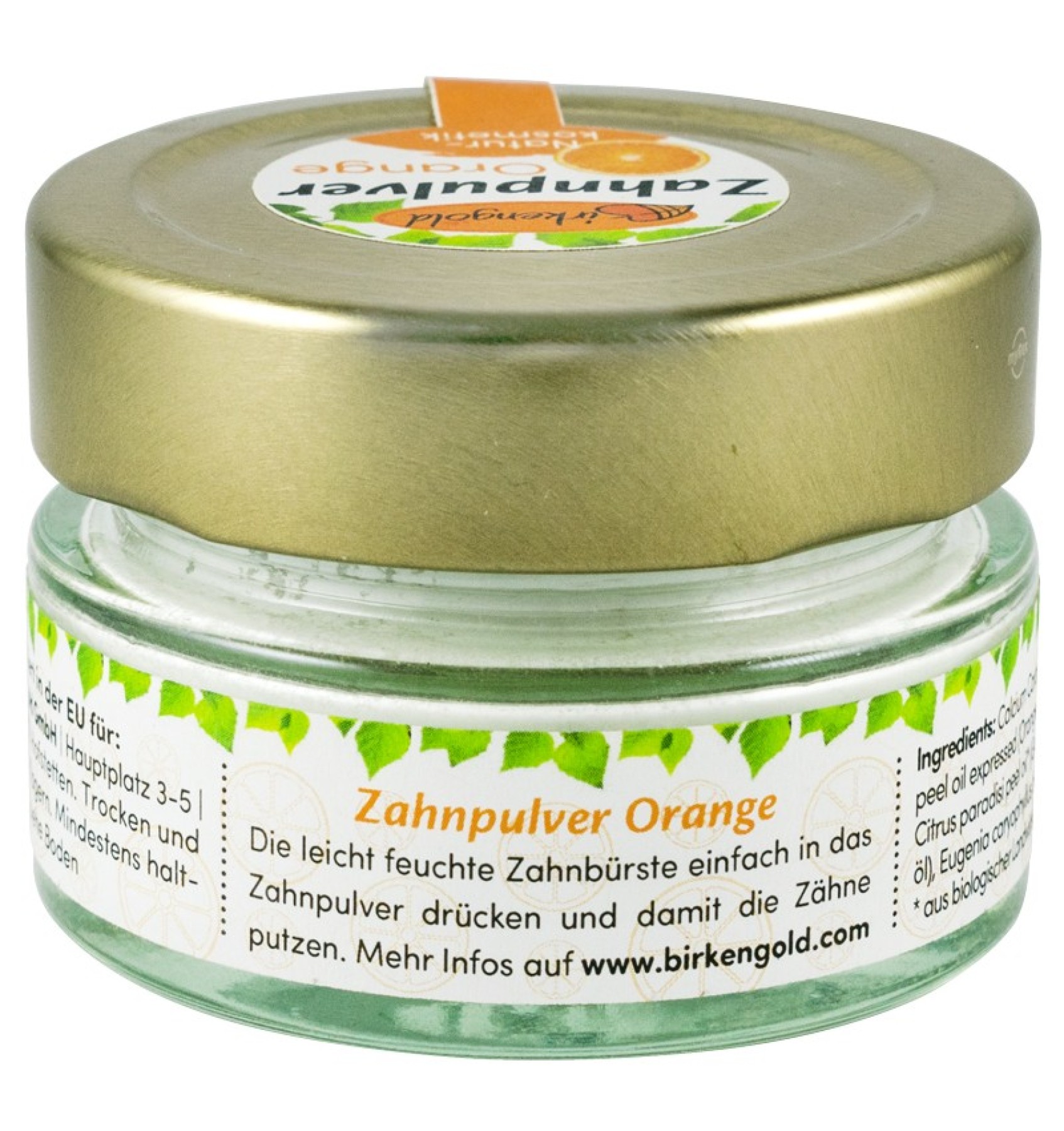 Pulbere pentru dantura cu portocala si xylitol, 30gr, borcan