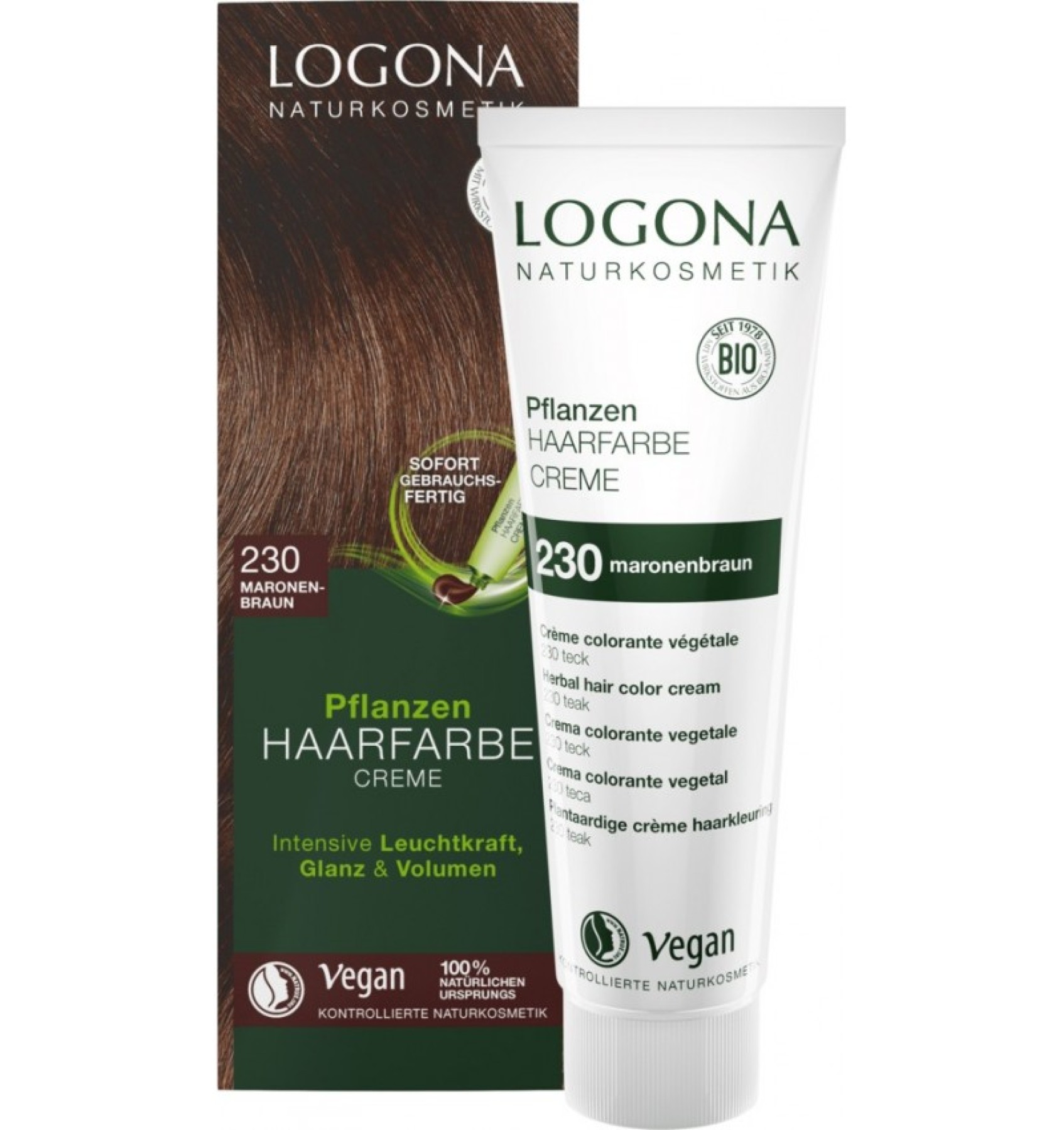 BIO Vopsea pt par crema 150ml, maro castaniu 230