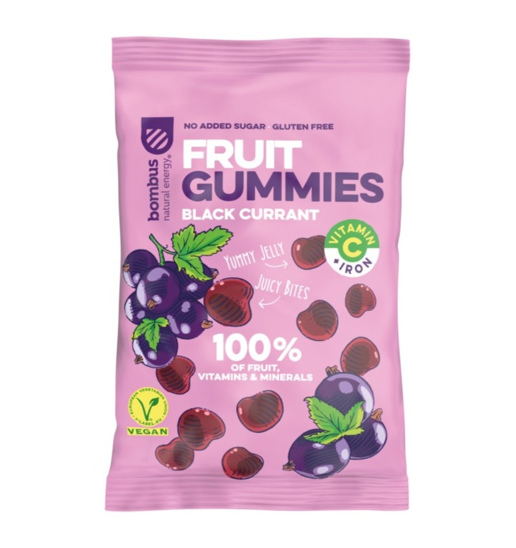 Jeleuri de fructe cu coacaze negre, 35 g Bombus