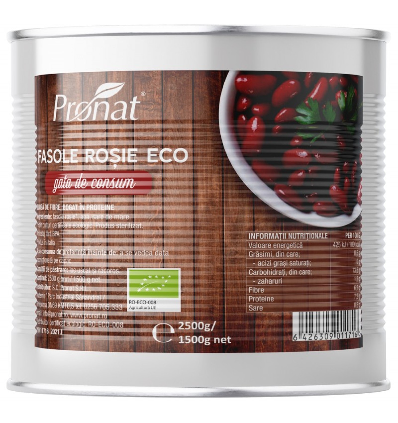 Fasole rosie bio gata de consum 2,5Kg