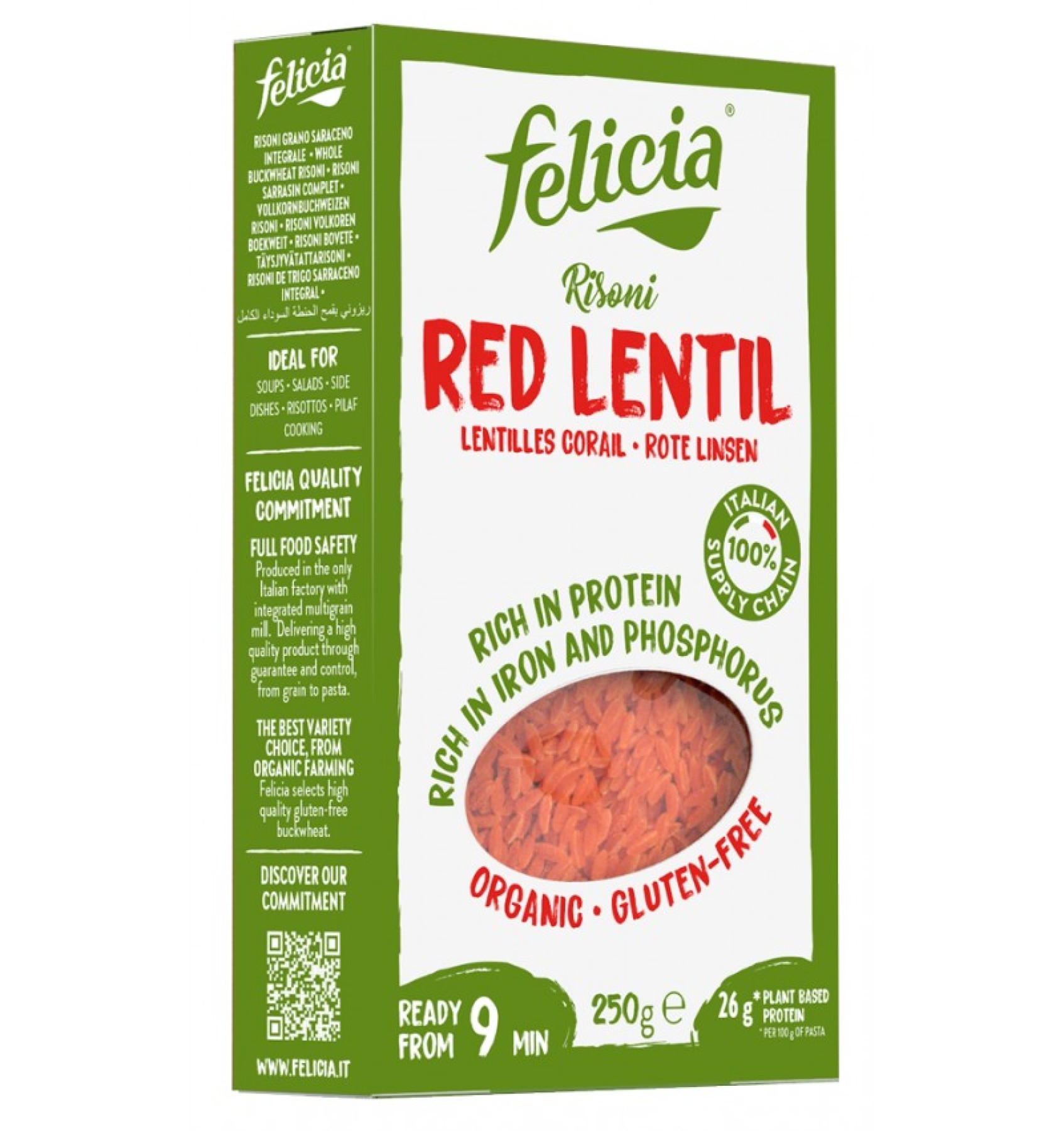 RISONI CU LINTE ROSIE, BIO, 250g Felicia