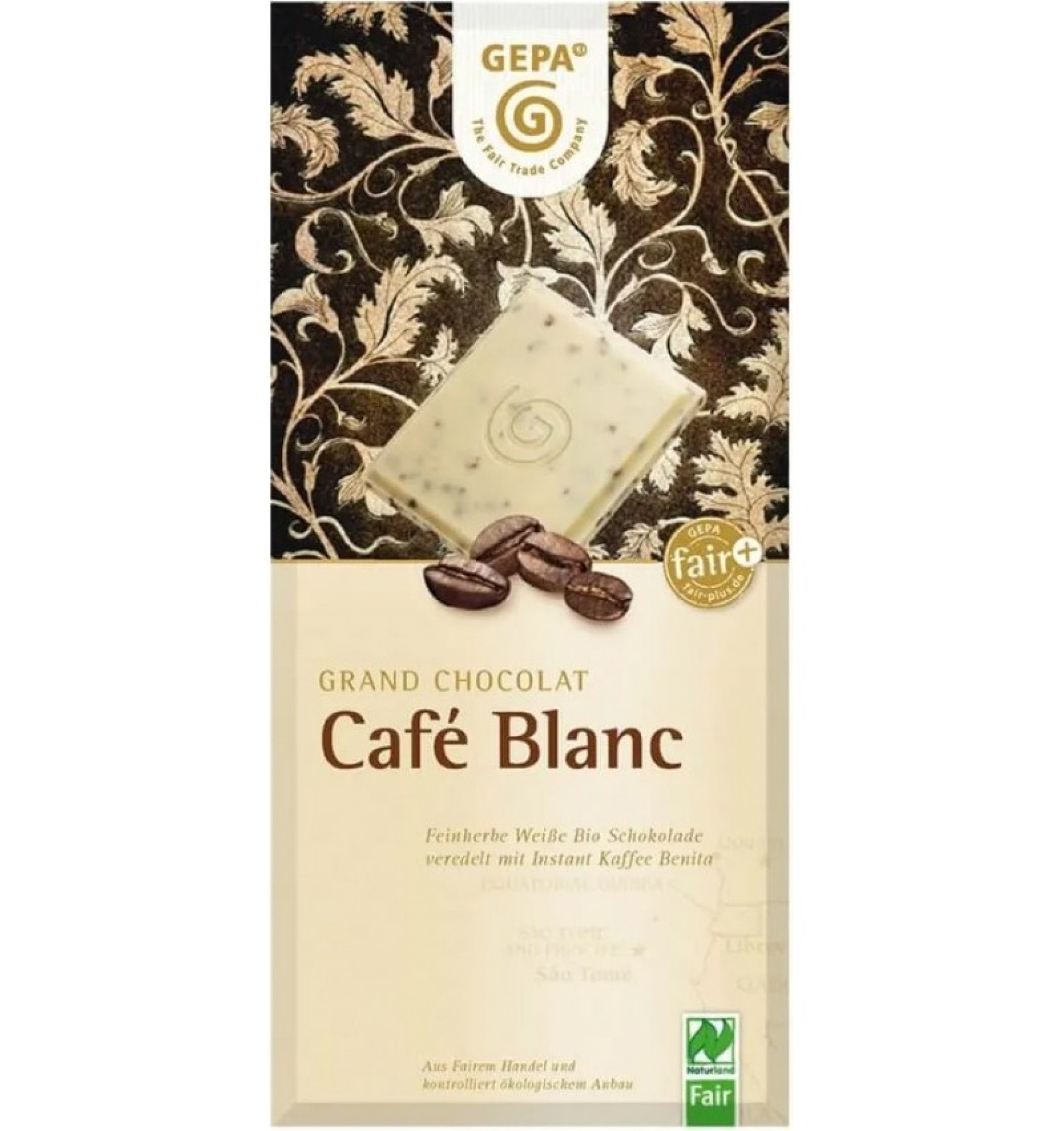 Ciocolata alba cu cafea Cafe Blanc,Bio 100 g Gepa
