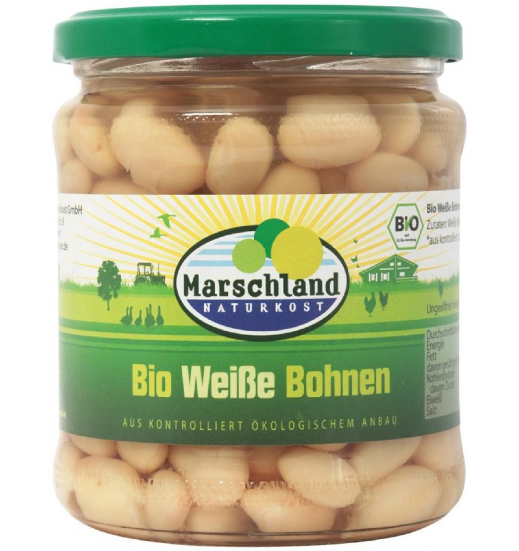 Fasole alba bio, 330 g/240 g