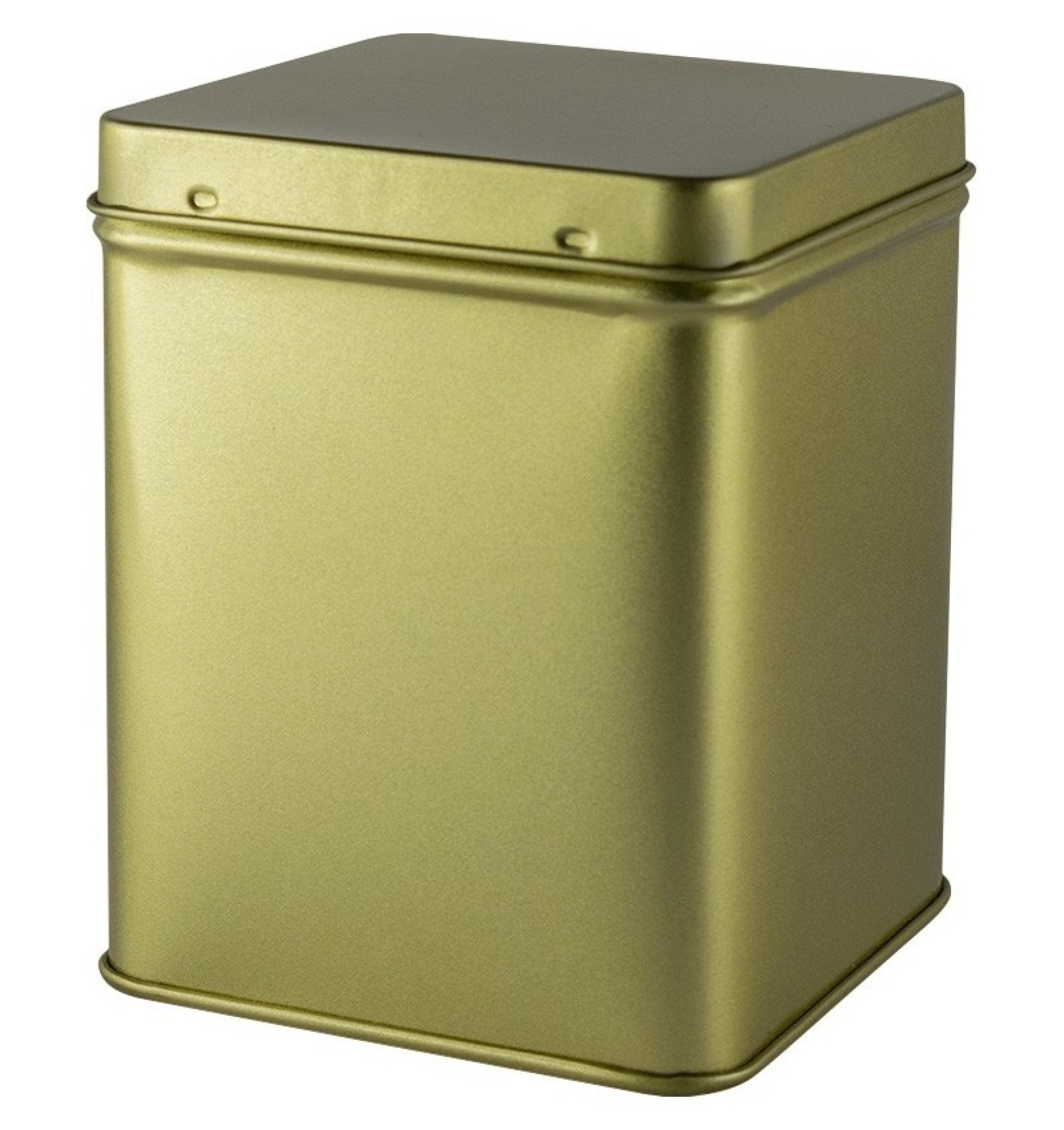 Cutie din metal cu capac, patrata, 100gr, pentru ceai Gold Star