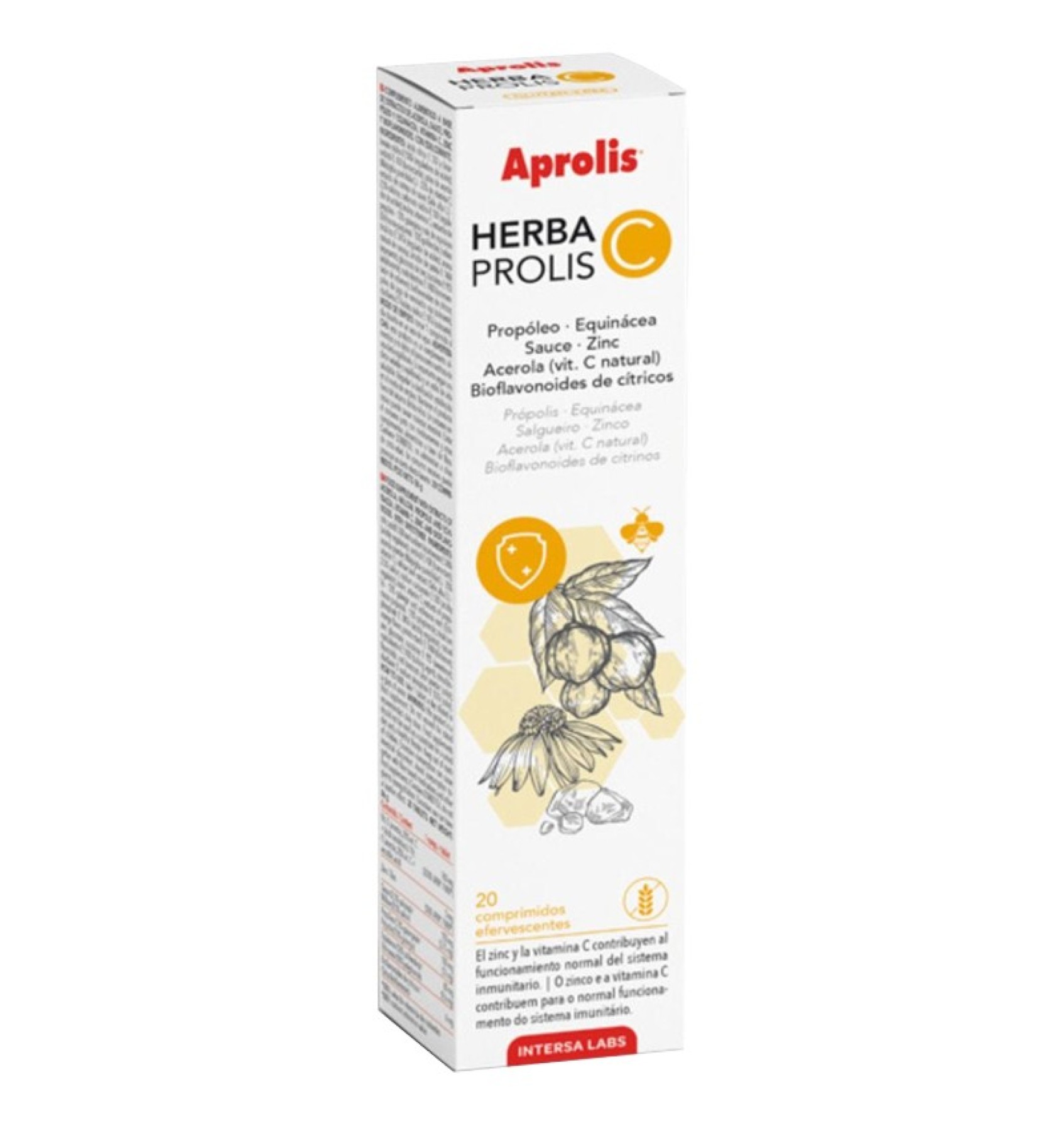 Aprolis Herbaprolis 20 tablete efervescente cu propolis, echinacea, salcie si Zinc