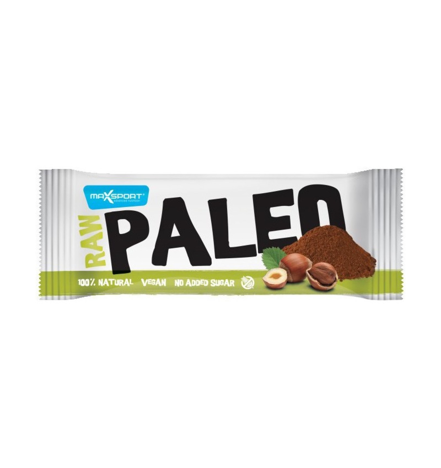 BATON RAW PALEO CU ALUNE DE PADURE SI CACAO, 50G MAX SPORT