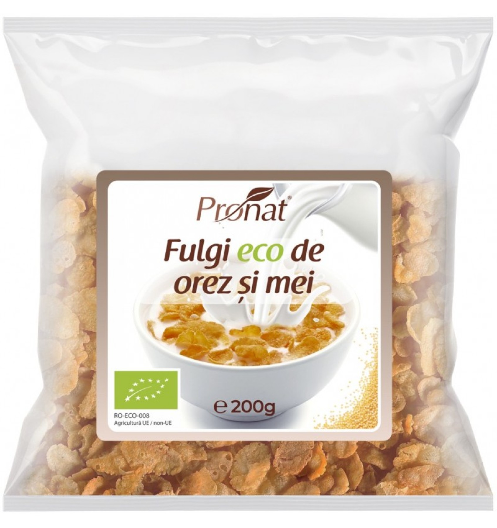 Fulgi bio de orez si mei, 200g