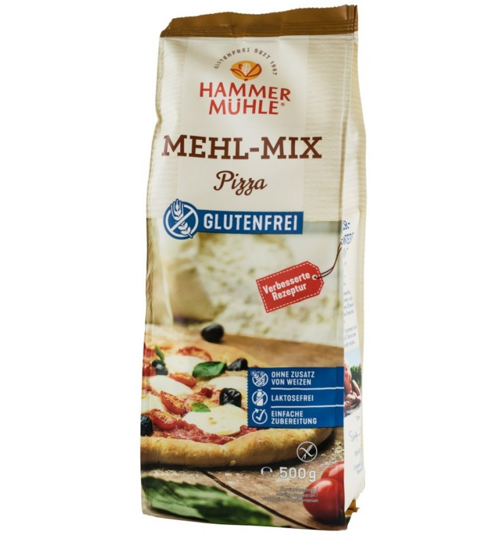 MIX DE FAINA PENTRU PIZZA, FARA GLUTEN, 500G HAMMER MUHLE