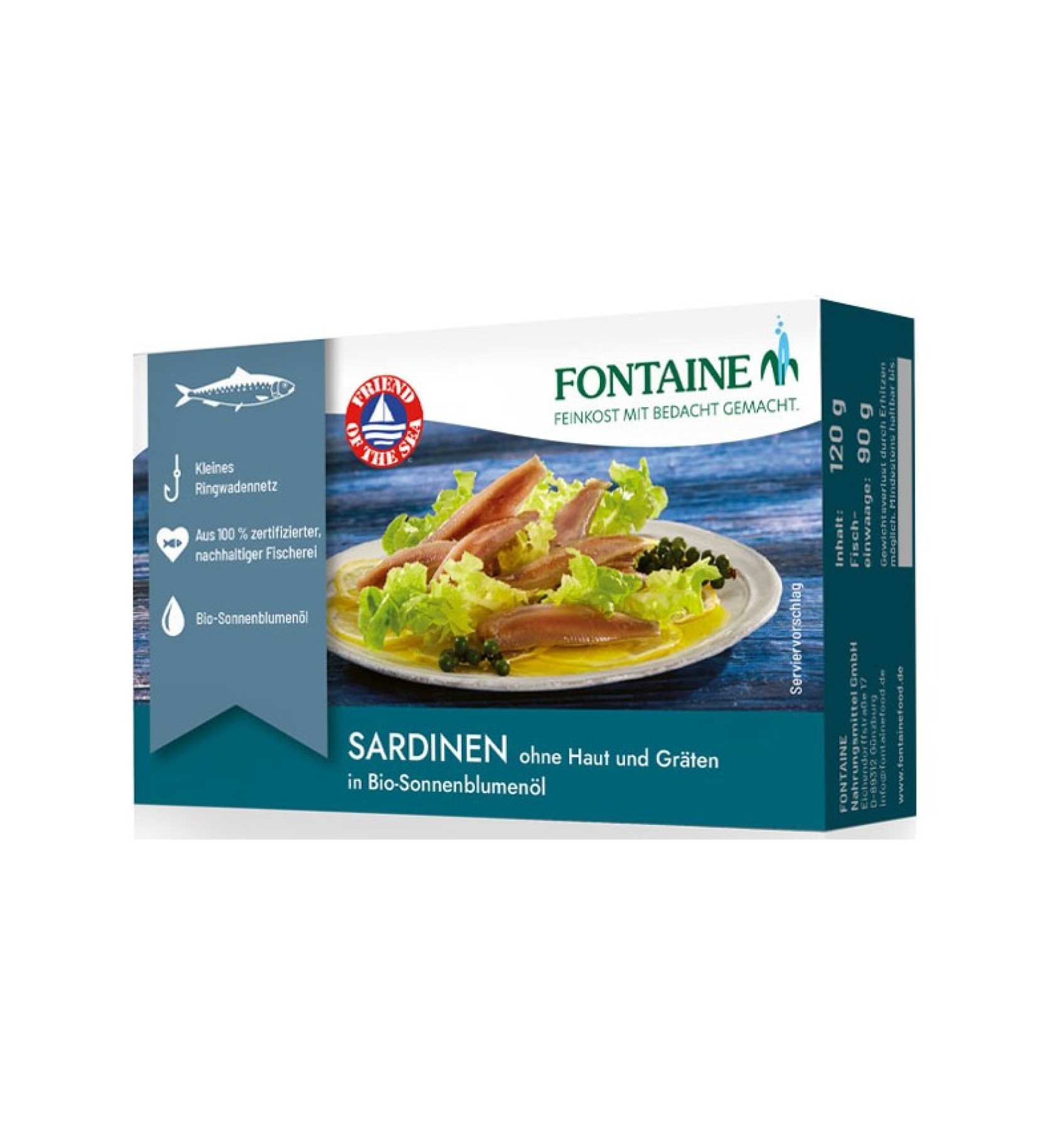 Sardine fara piele si oase in ulei bio de floarea-soarelui - 120 g