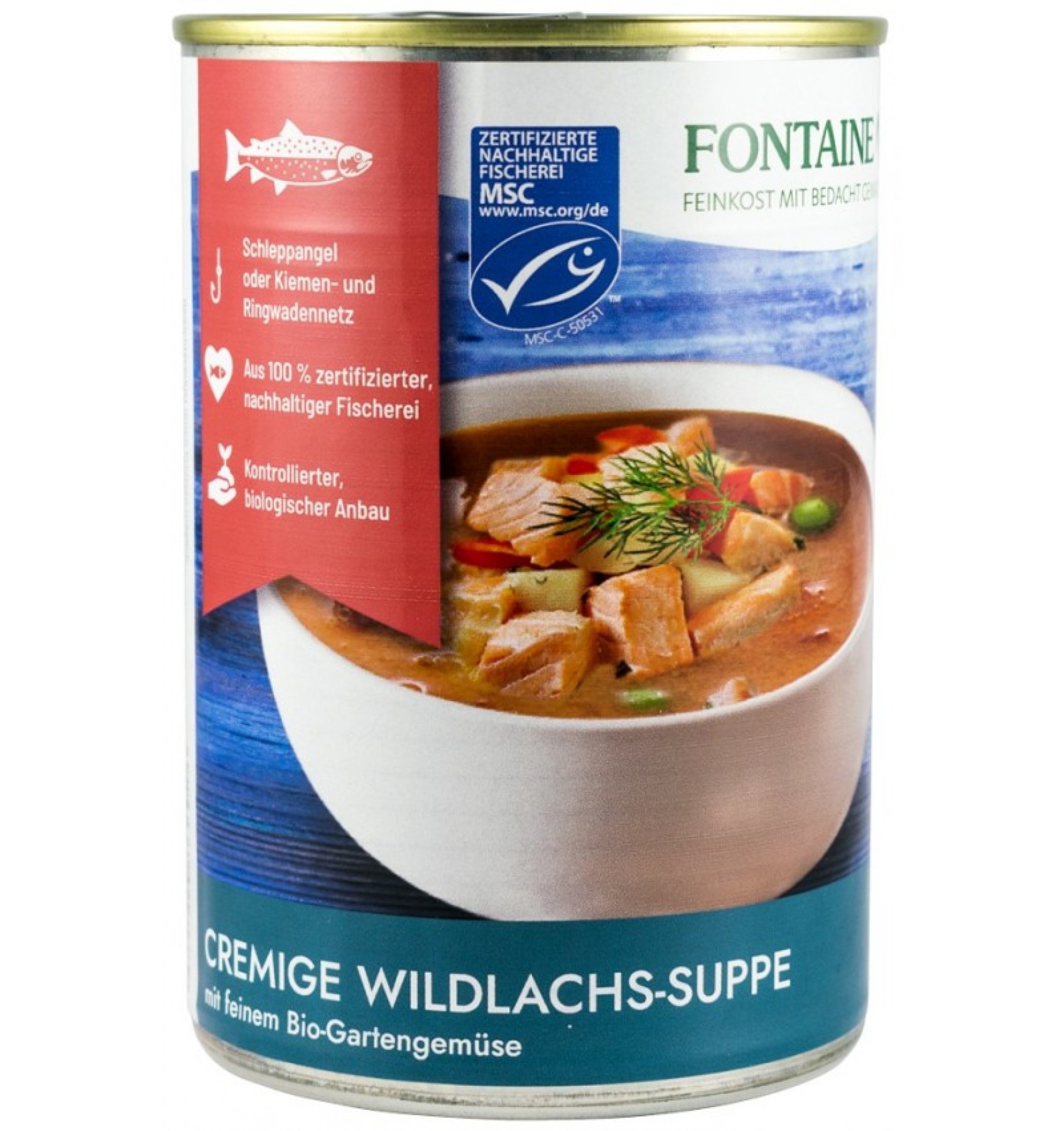 Supa cremoasa de somon salbatic cu legume bio de gradina - 400 g