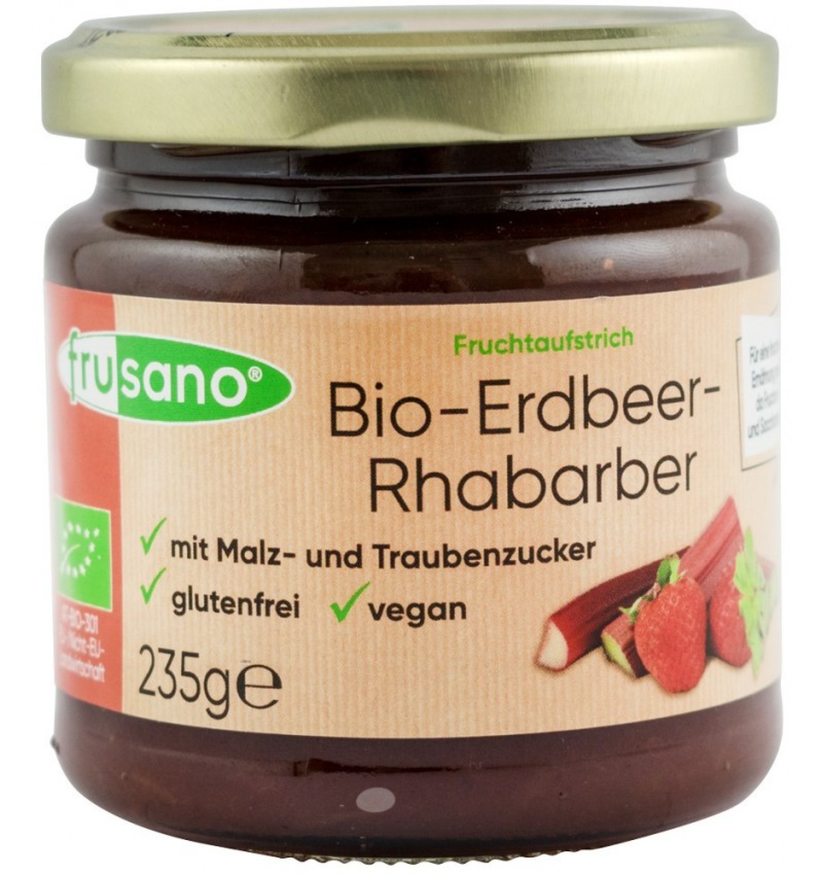 Gem Bio de capsuni si rubarba, 235 g Frusano