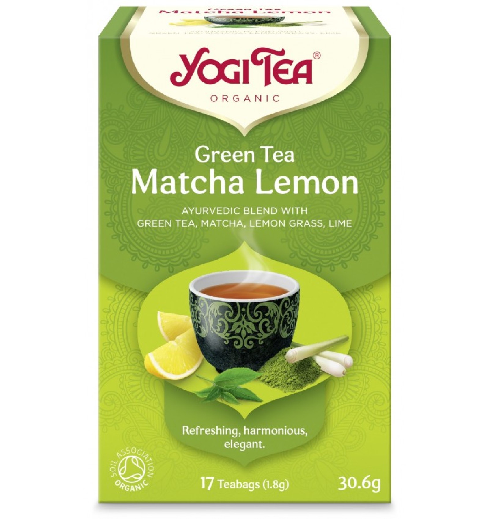 Ceai Bio VERDE Cu MATCHA SI LAMAIE, 17 pliculete 30.6g Yogi Tea