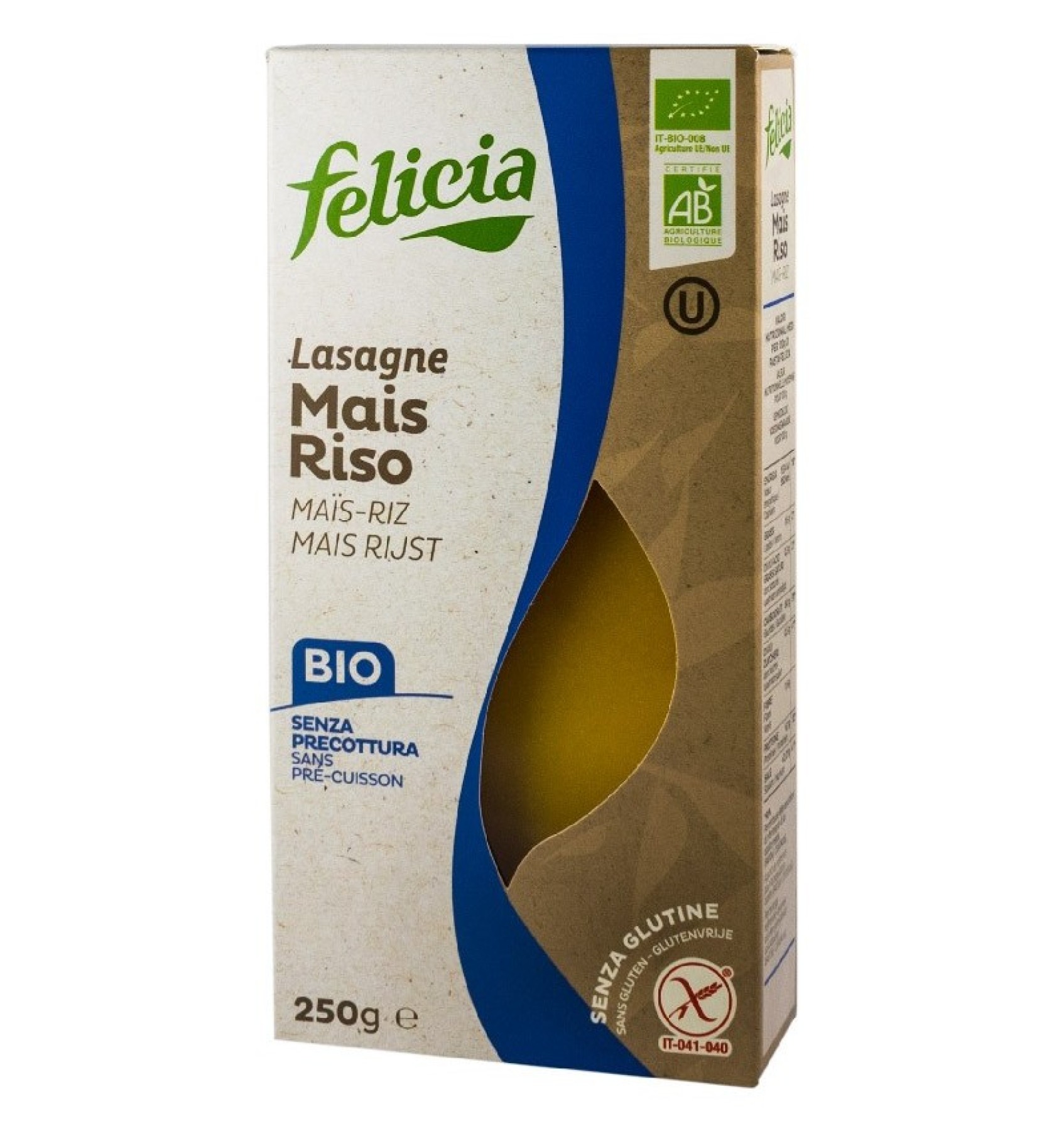 Lasagna Bio malai si orez, 250g Felicia