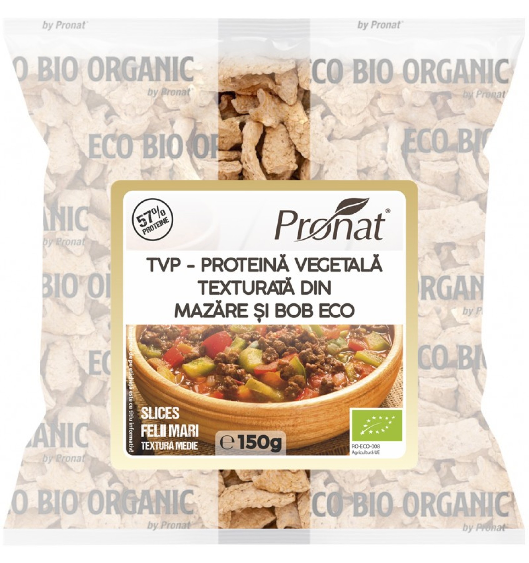 TVP - Proteina Vegetala Texturata din mazare bio, textura medie, 150 g