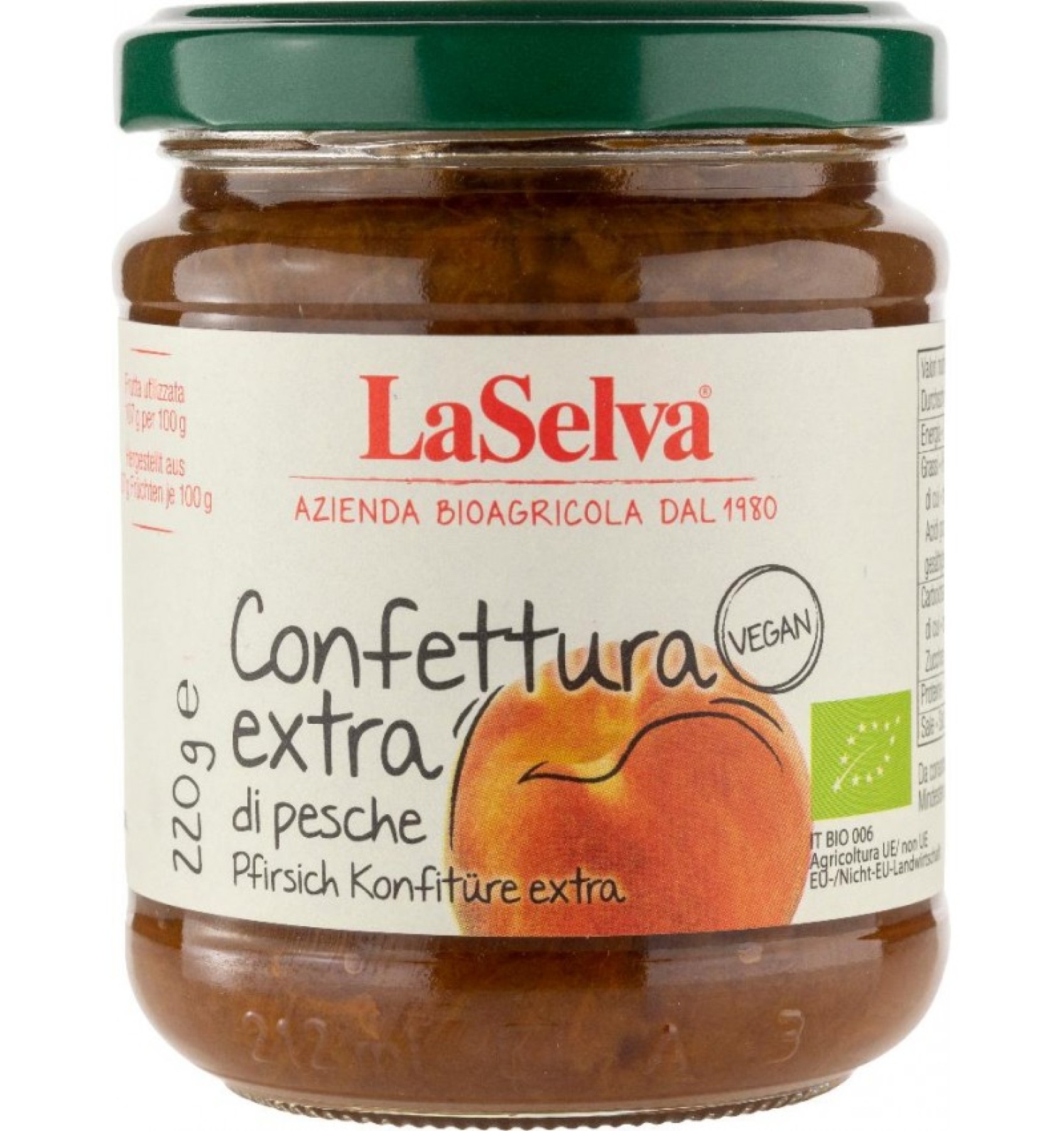 ECO/BIO Confitura din piersici 220gr