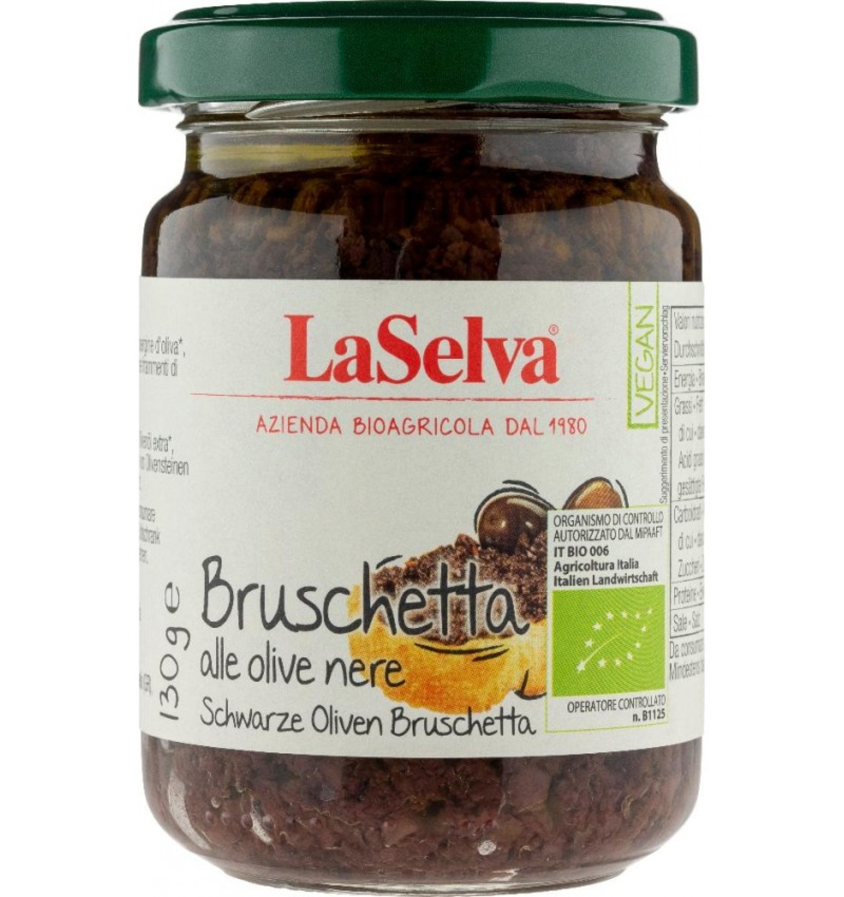 ECO/BIO Masline negre pentru bruschete 130gr