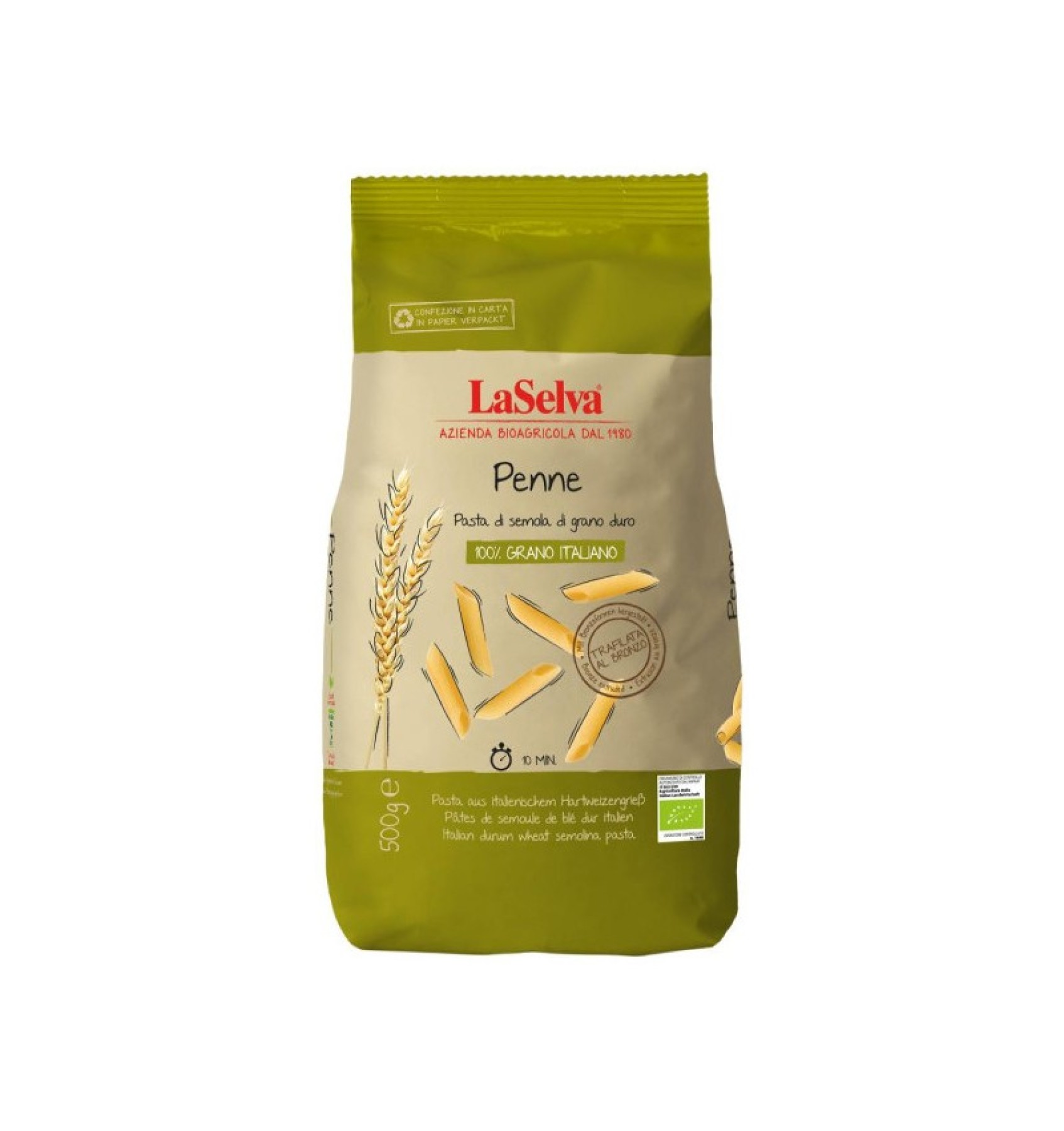 ECO/BIO Paste Penne din grau dur 500gr