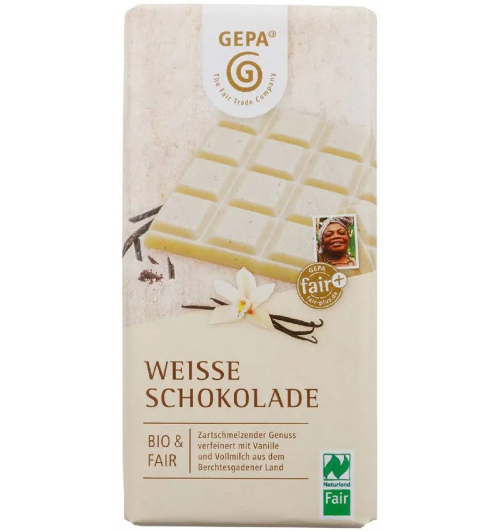 ECO/BIO Ciocolata alba cu vanilie, 100gr