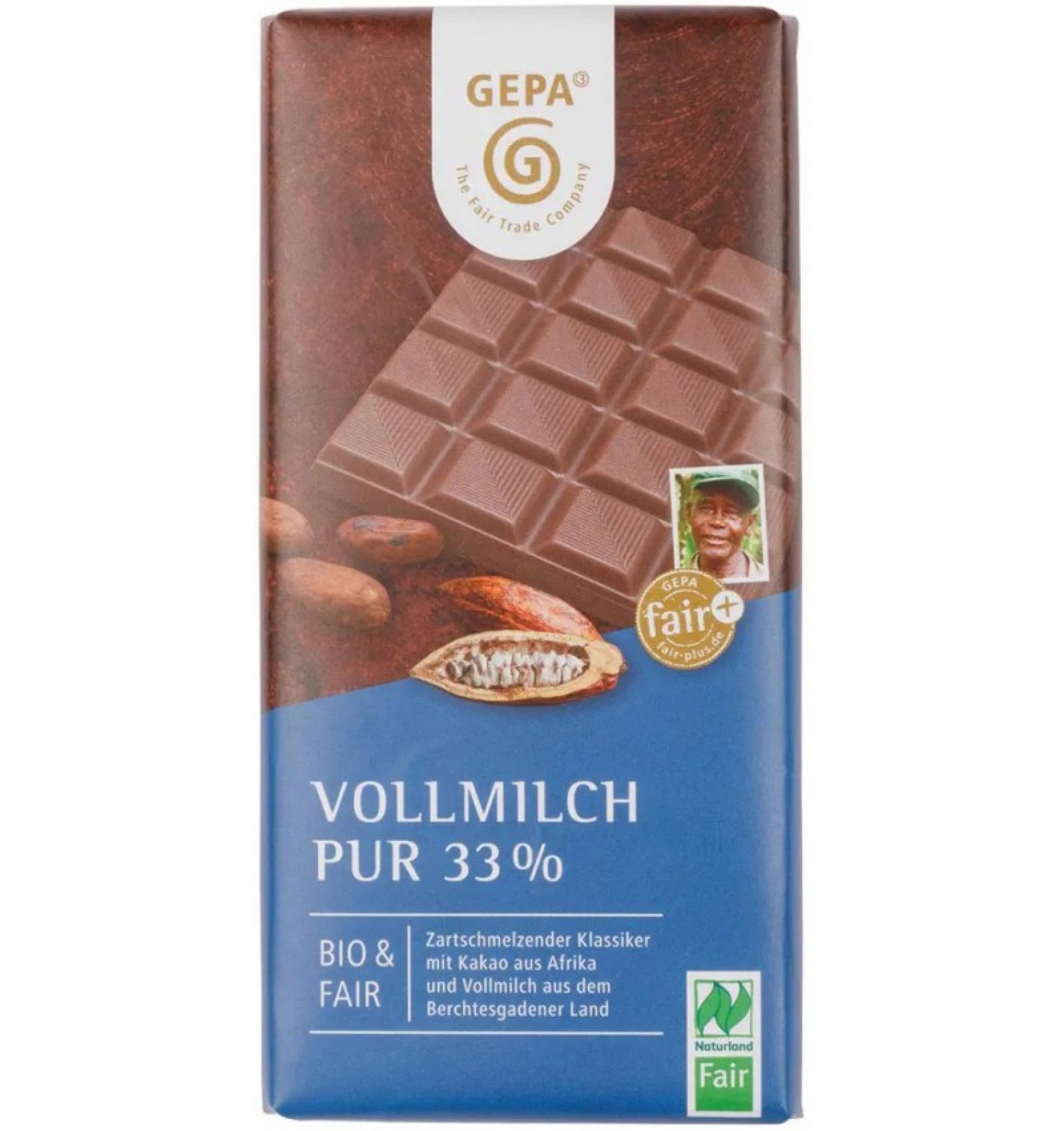 ECO/BIO Ciocolata cu lapte 33% cacao, 100gr