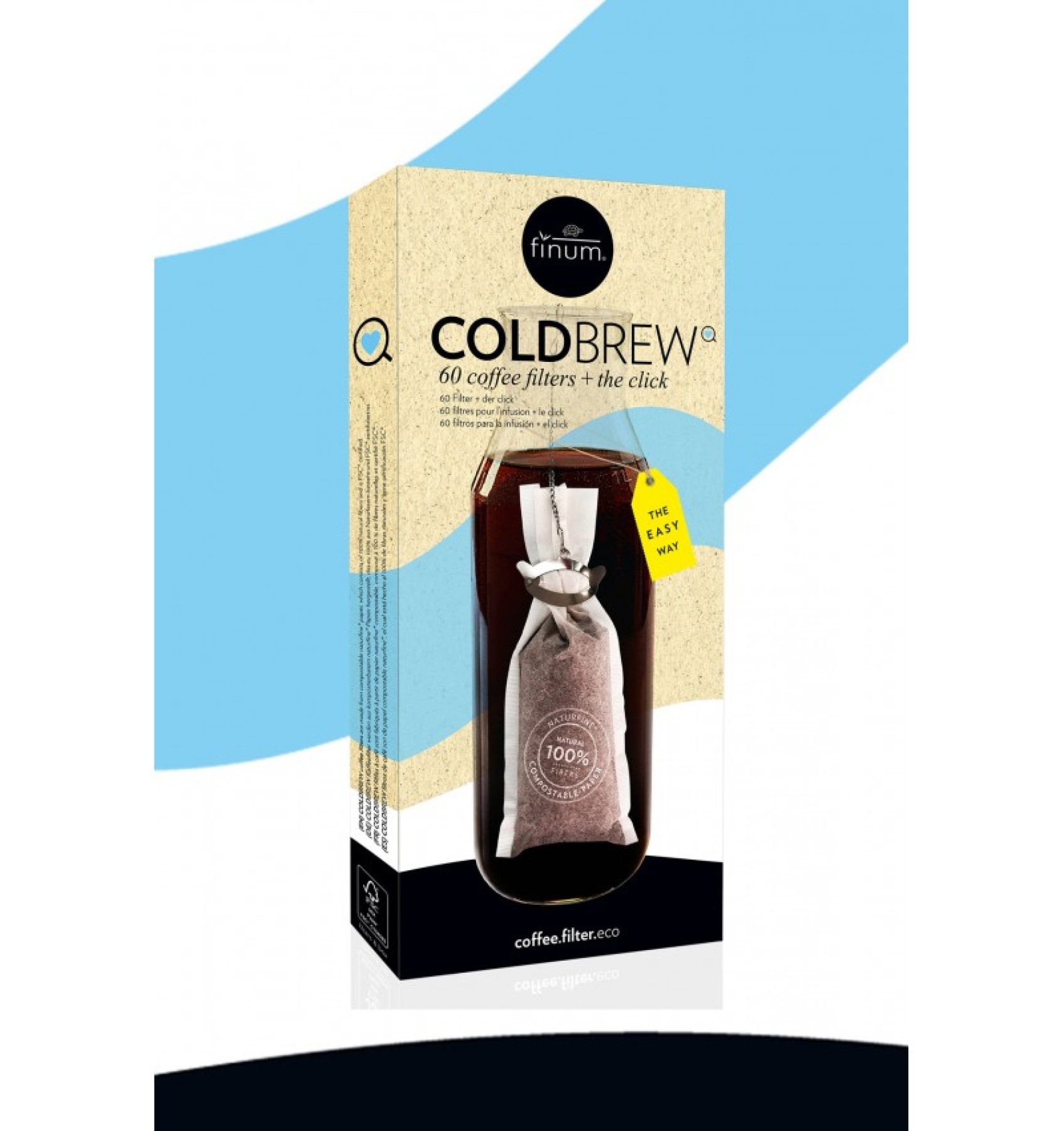 Coldbrew, filtre pentru prepararea la rece a cafelei + dispozitiv de sigilare cu click