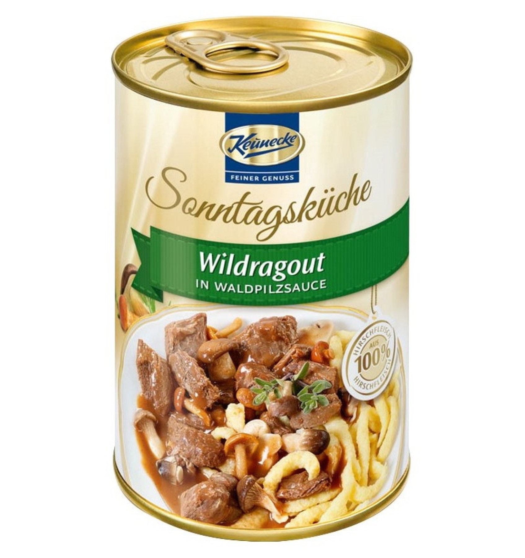 Ragu de vanat in sos de ciuperci salbatice, 400g Keunecke
