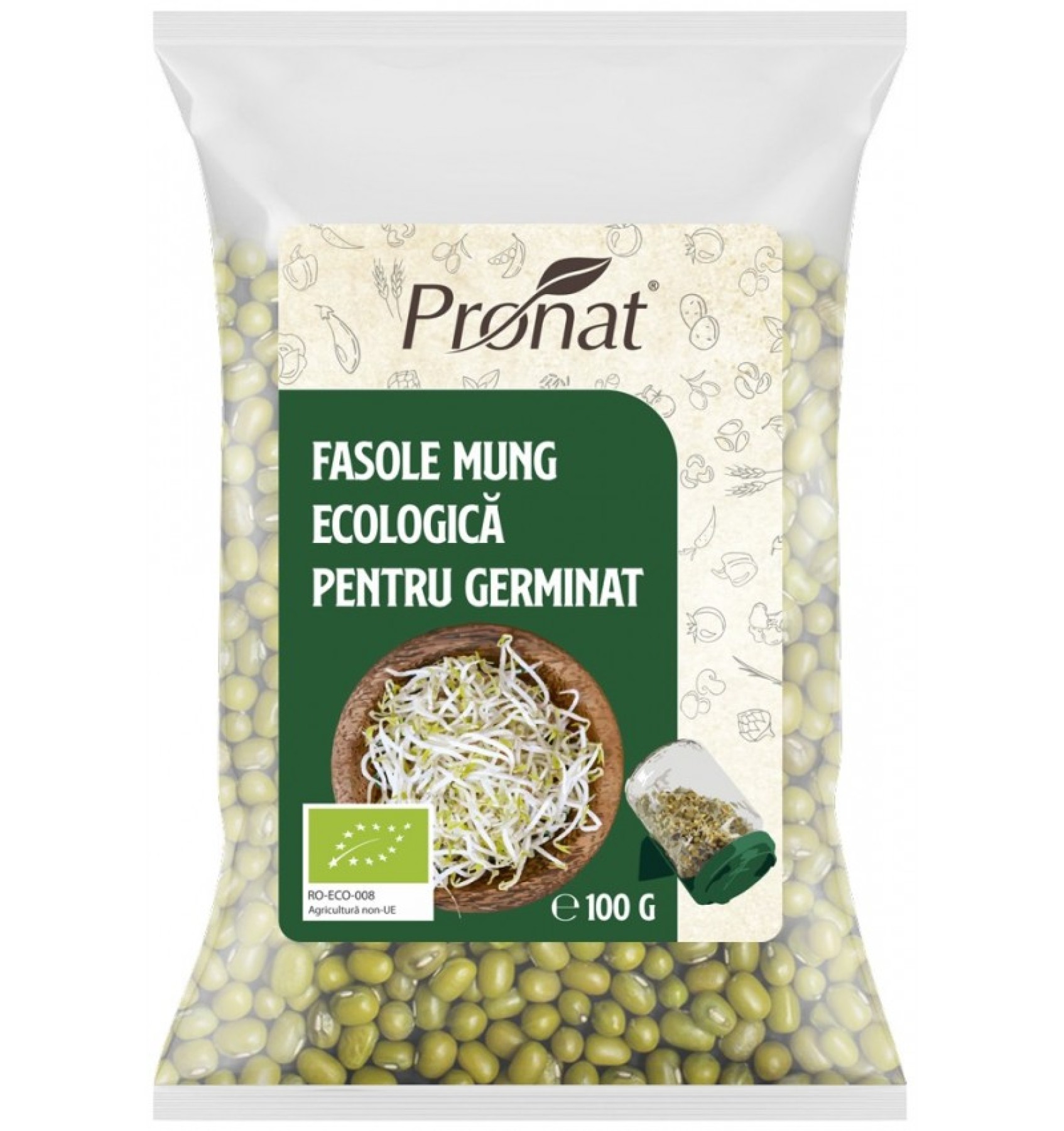 Fasole mung bio pentru germinat, 100 g
