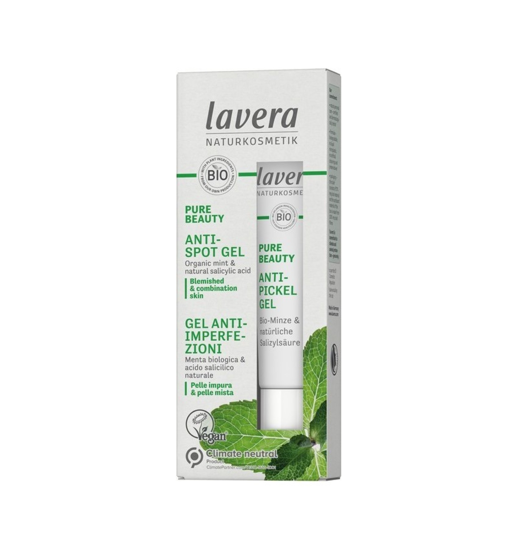 Gel bio pentru acnee cu menta si acid salicilic, 15 ml Lavera