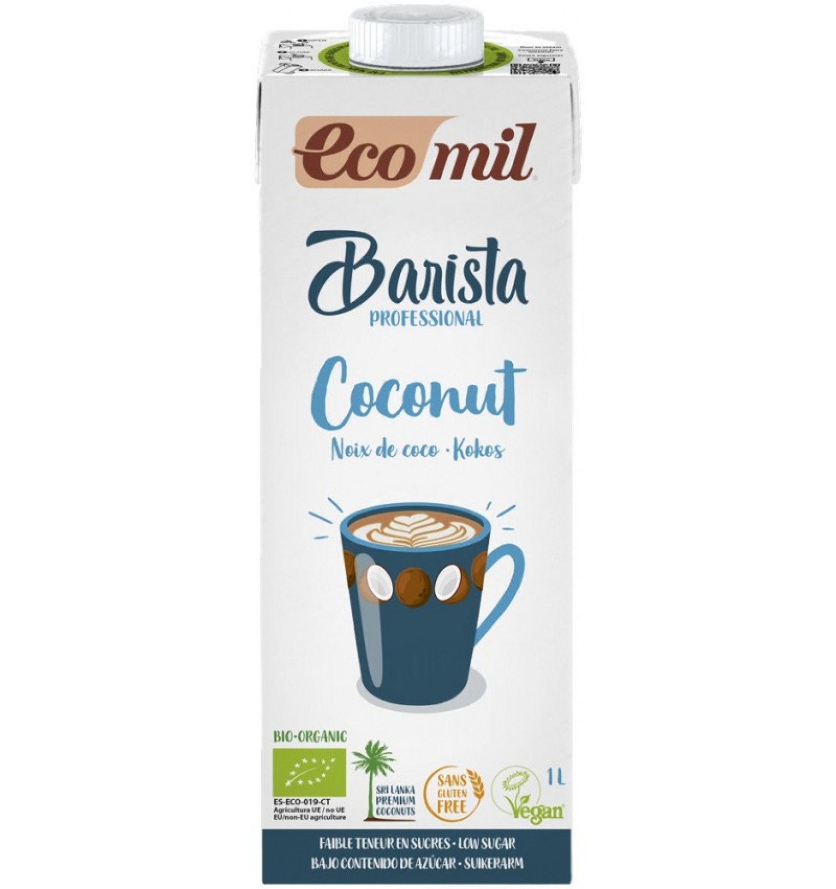 ECO/BIO Barista, bautura vegetala de cocos, pentru cafea, 1L Ecomil