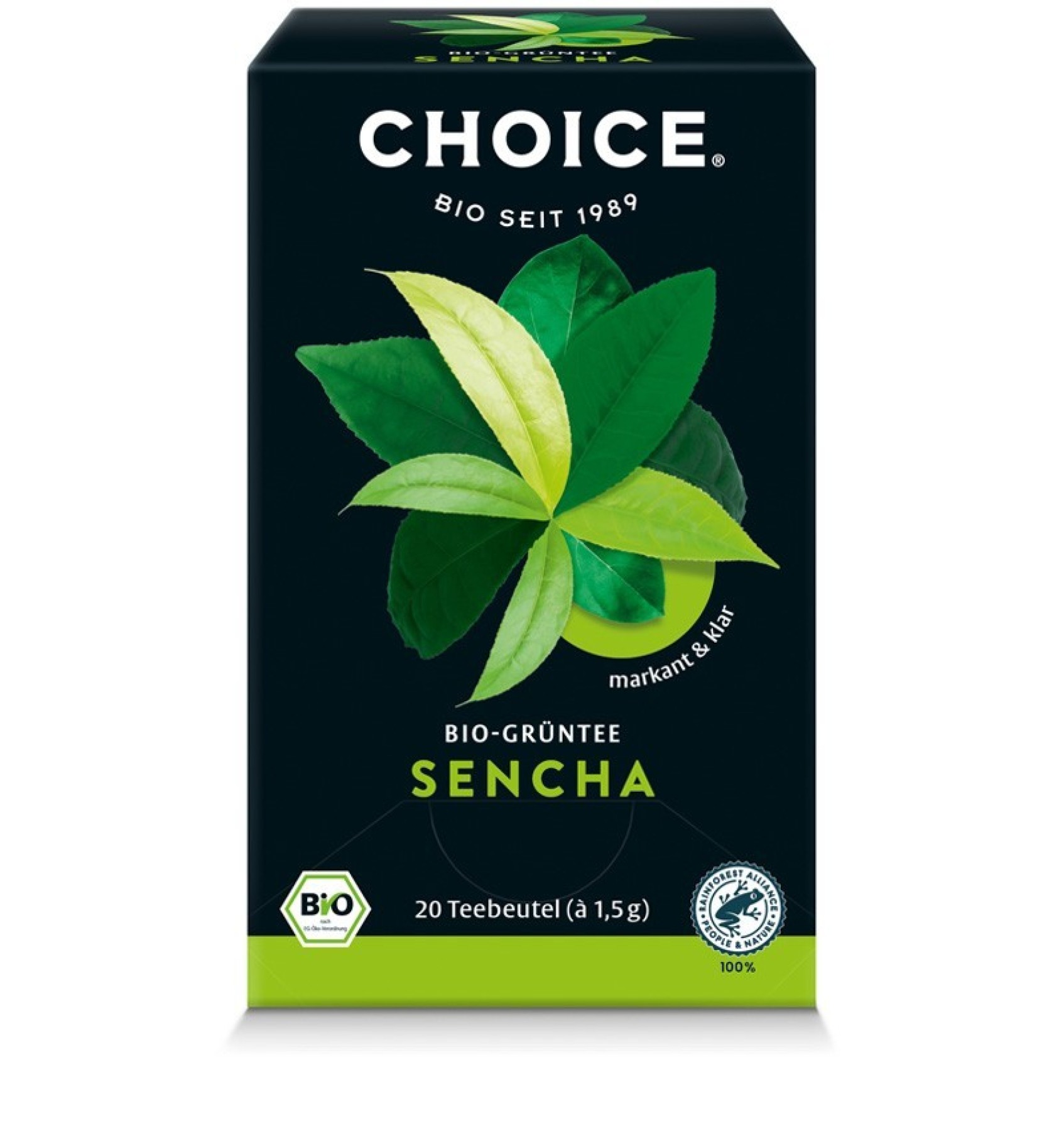 Ceai verde bio Sencha, 20 pliculete a 1.5g / 30.0g Choice®