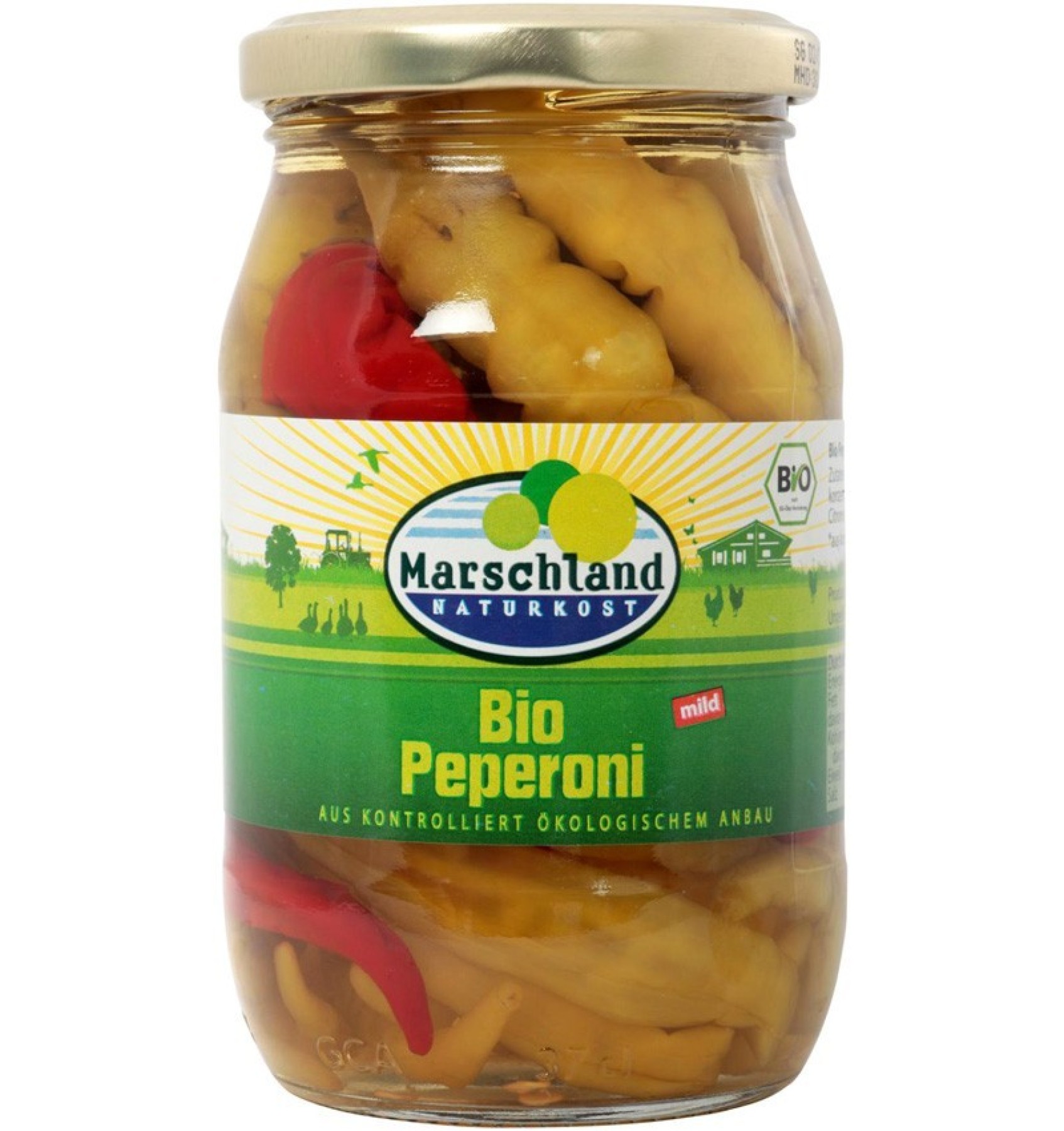 Ardei iute mediu in otet de mere bio 320 g / 150 g