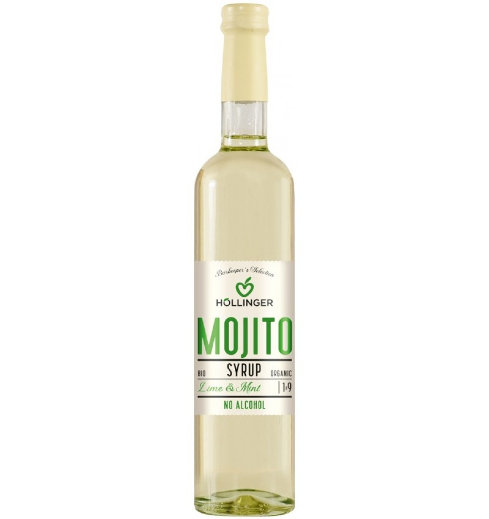 Sirop bio Mojito 1:9 lime si menta, fara alcool, 500 ml Hollinger