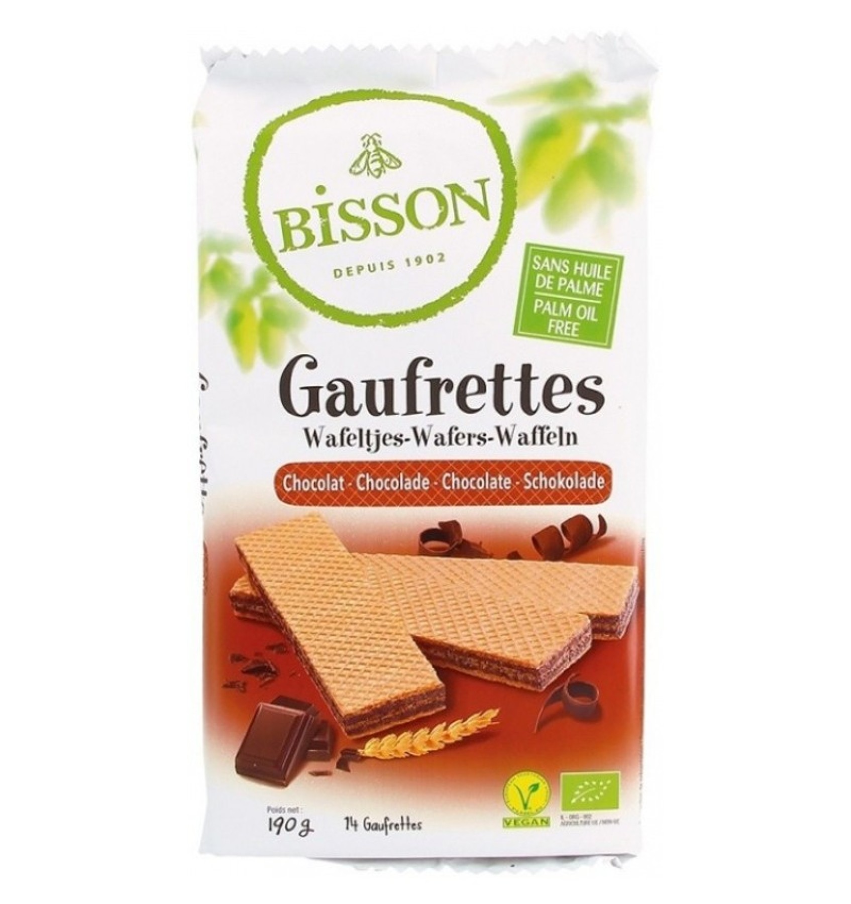 NAPOLITANE BIO CU CIOCOLATA, 190 G BISSON