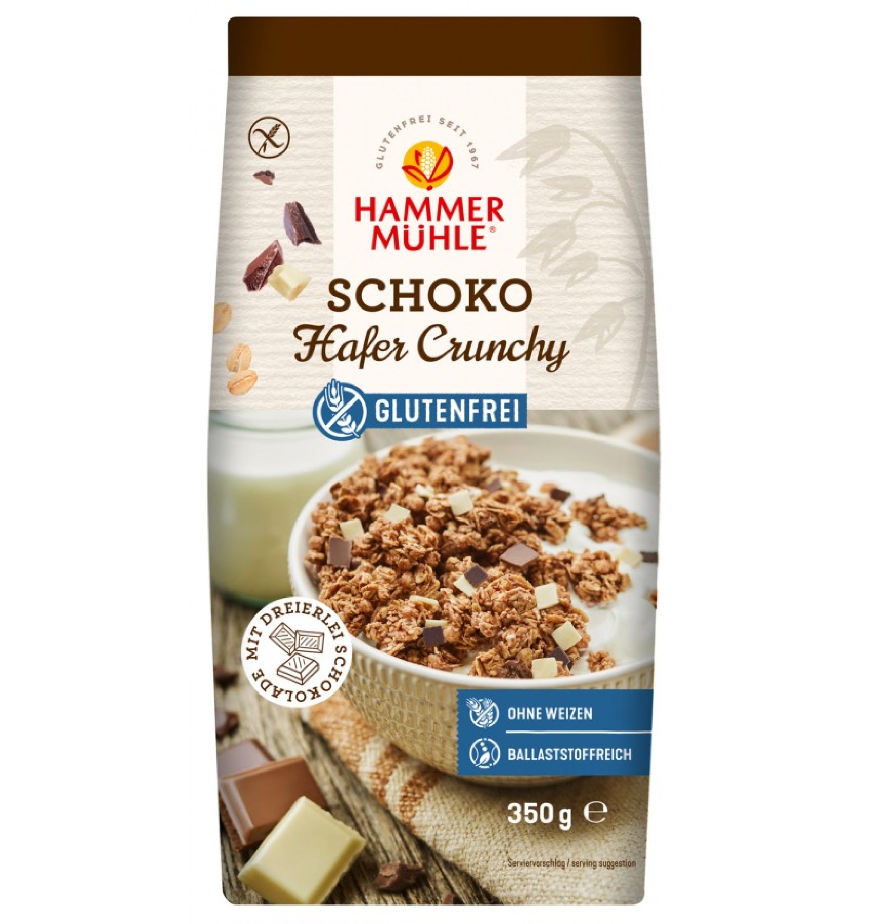 ECO/BIO Fulgi crocanti de ovaz crocanti cu ciocolata, 350gr, Fara Gluten!