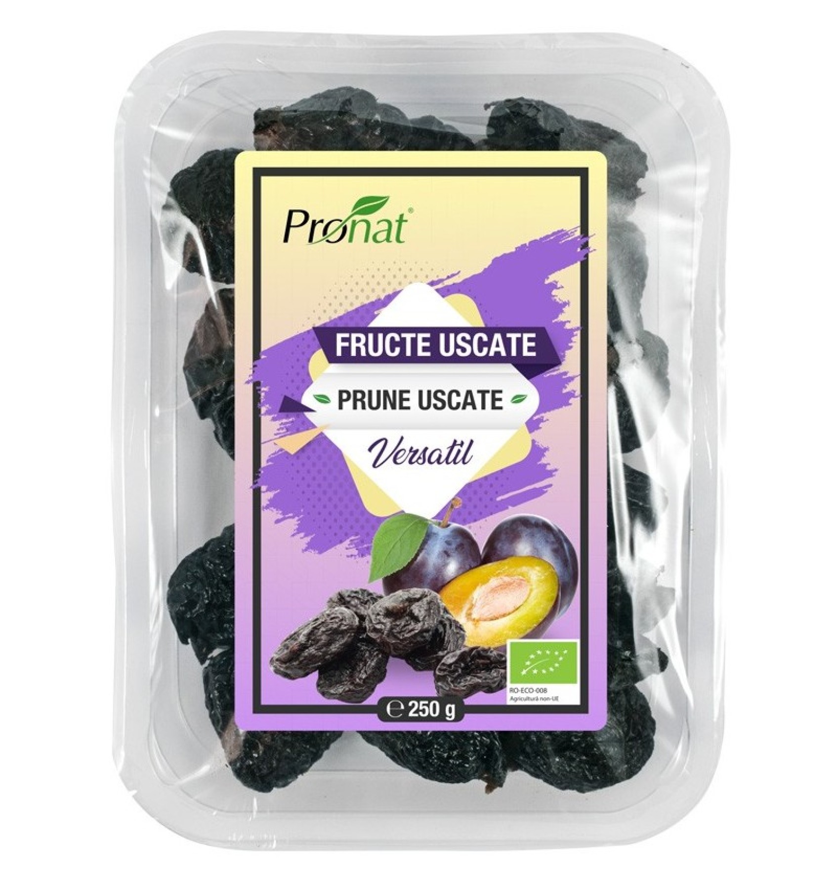Prune Bio uscate, fara samburi, 250 g