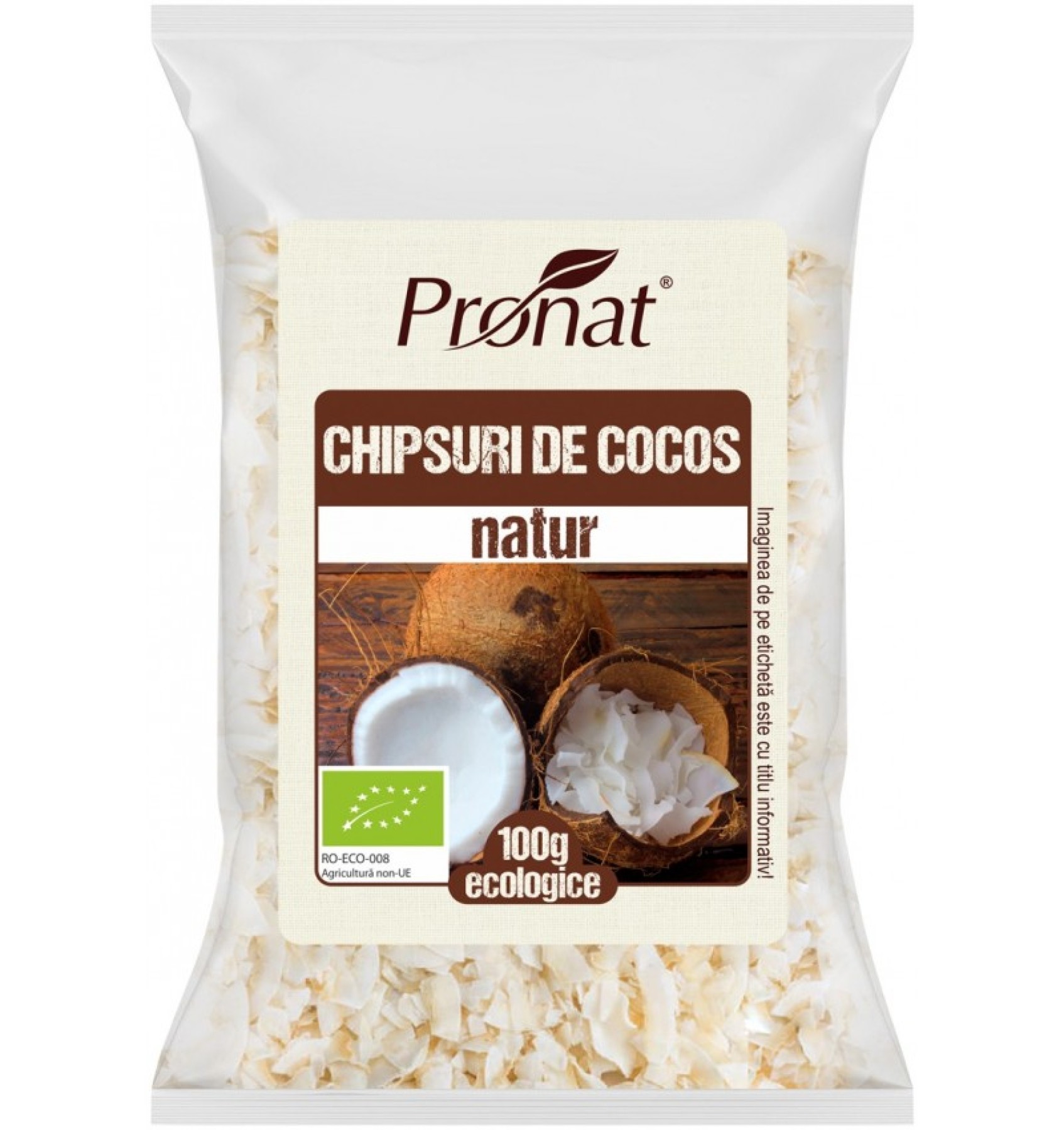 Chipsuri BIO din nuca de cocos, natur, 100 g