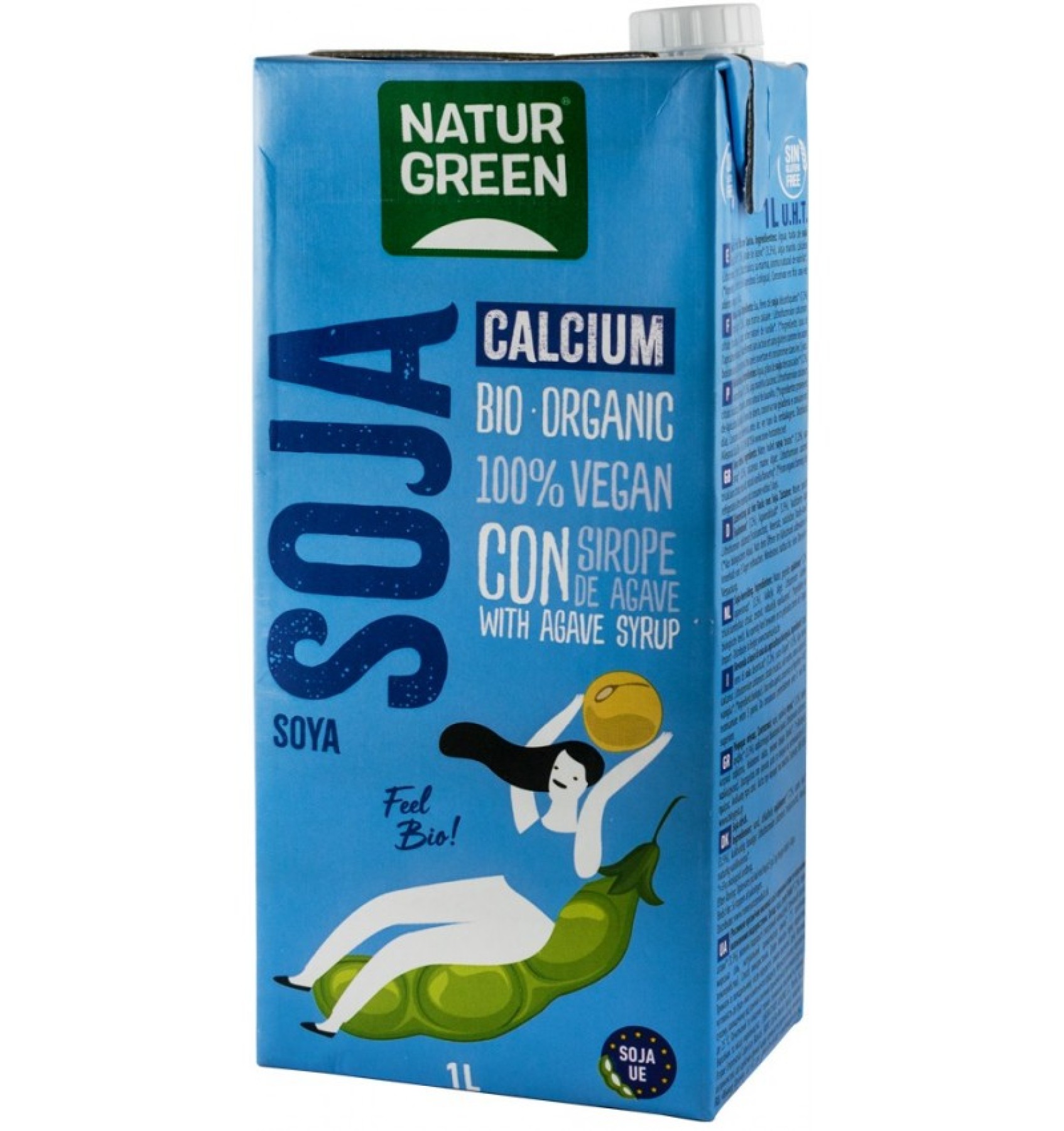 Bautura vegetala BIO de soia cu calciu, 1 L NATUR GREEN