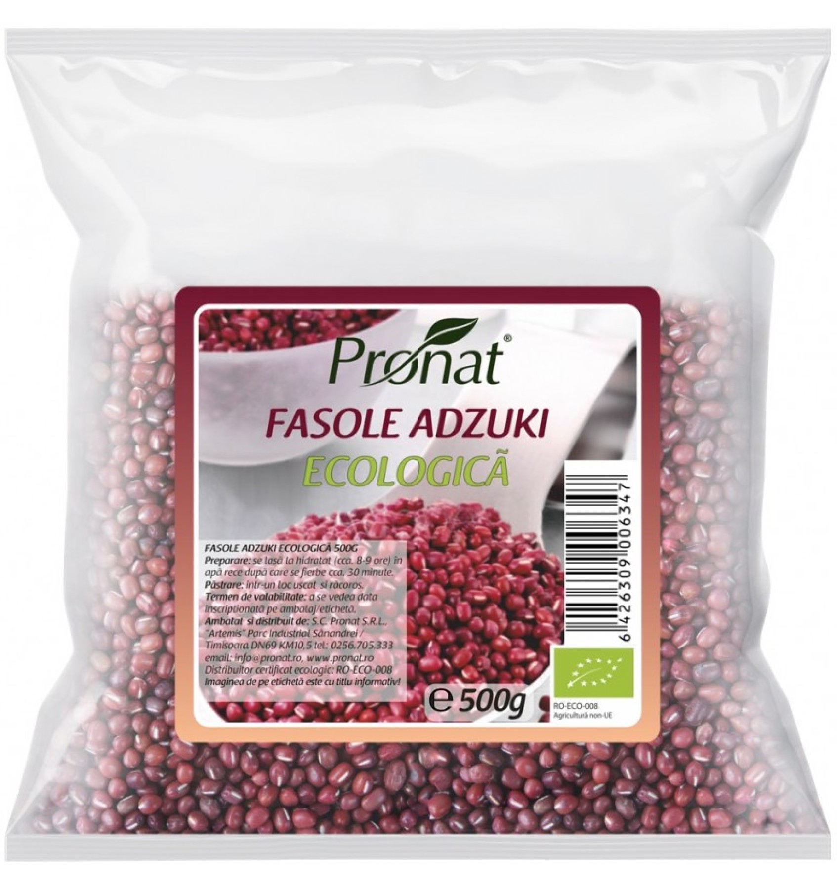 Fasole Adzuki bio, 500 g