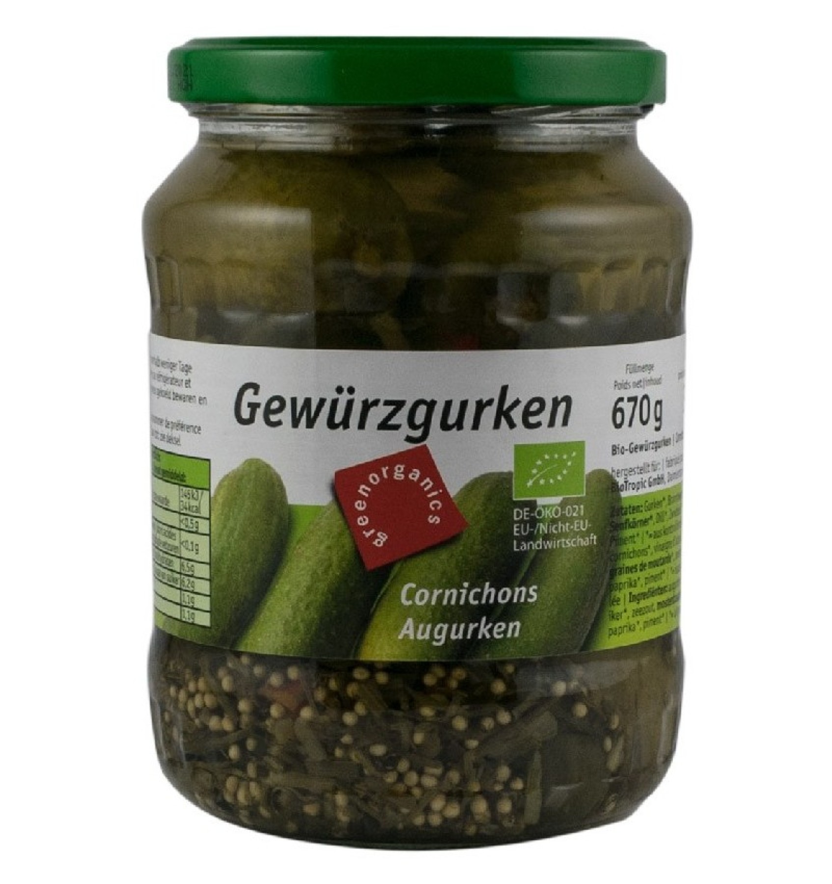 Castraveti murati, BIO, 670g/360g GREEN ORGANICS