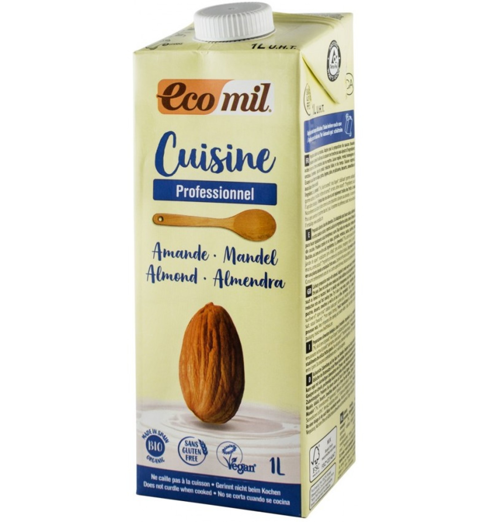 CREMA VEGETALA BIO DIN MIGDALE, PENTRU GATIT, 1000 ML ECOMIL CUISINE