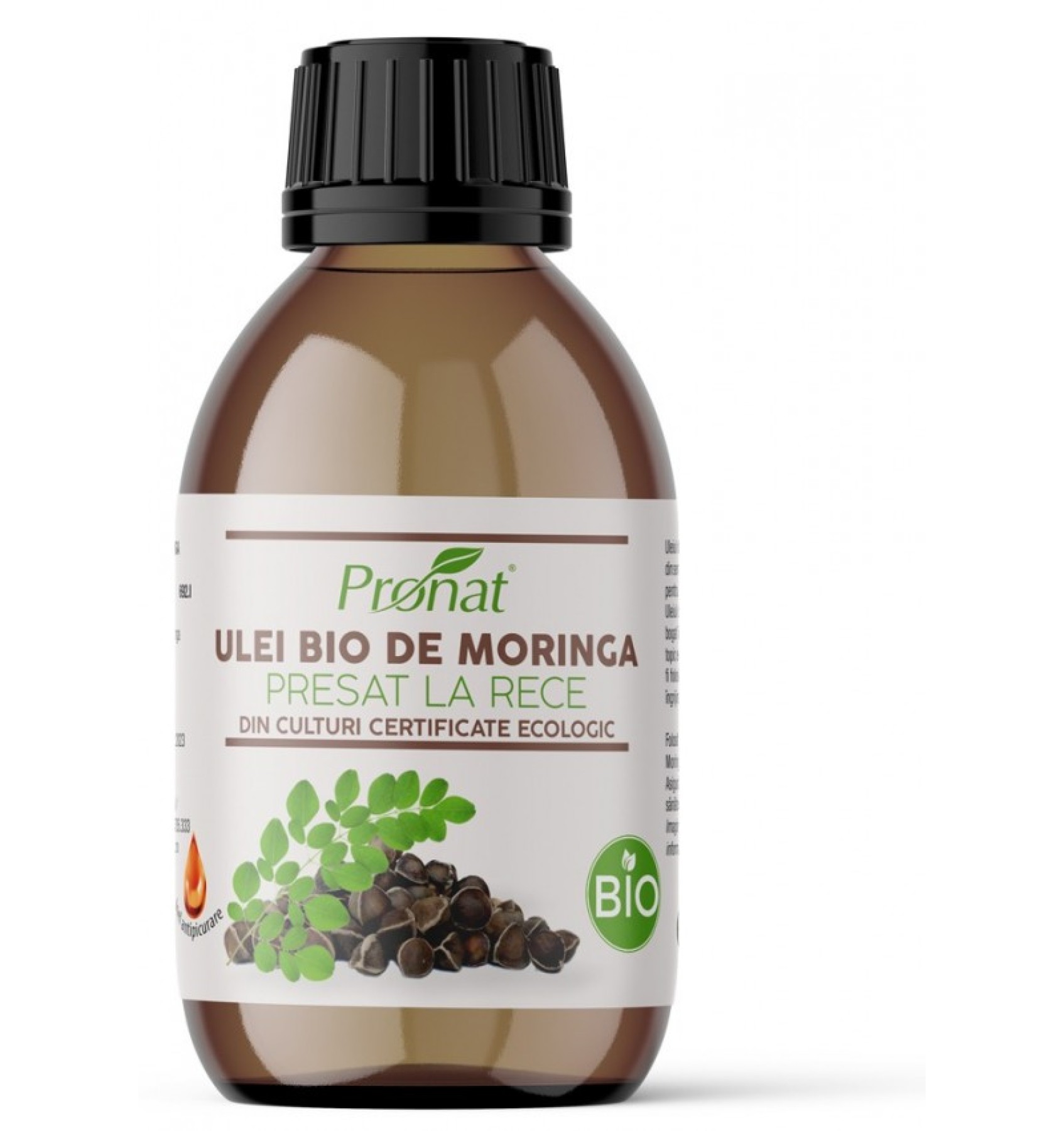 Ulei BIO din seminte de moringa presat la rece, 100ml