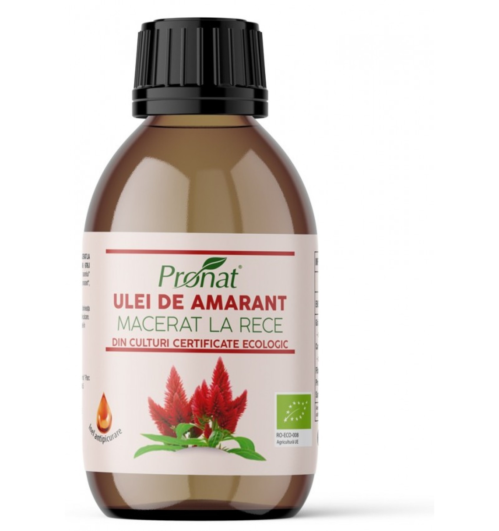 Ulei BIO din seminte de amarant macerat la rece, 100 ml