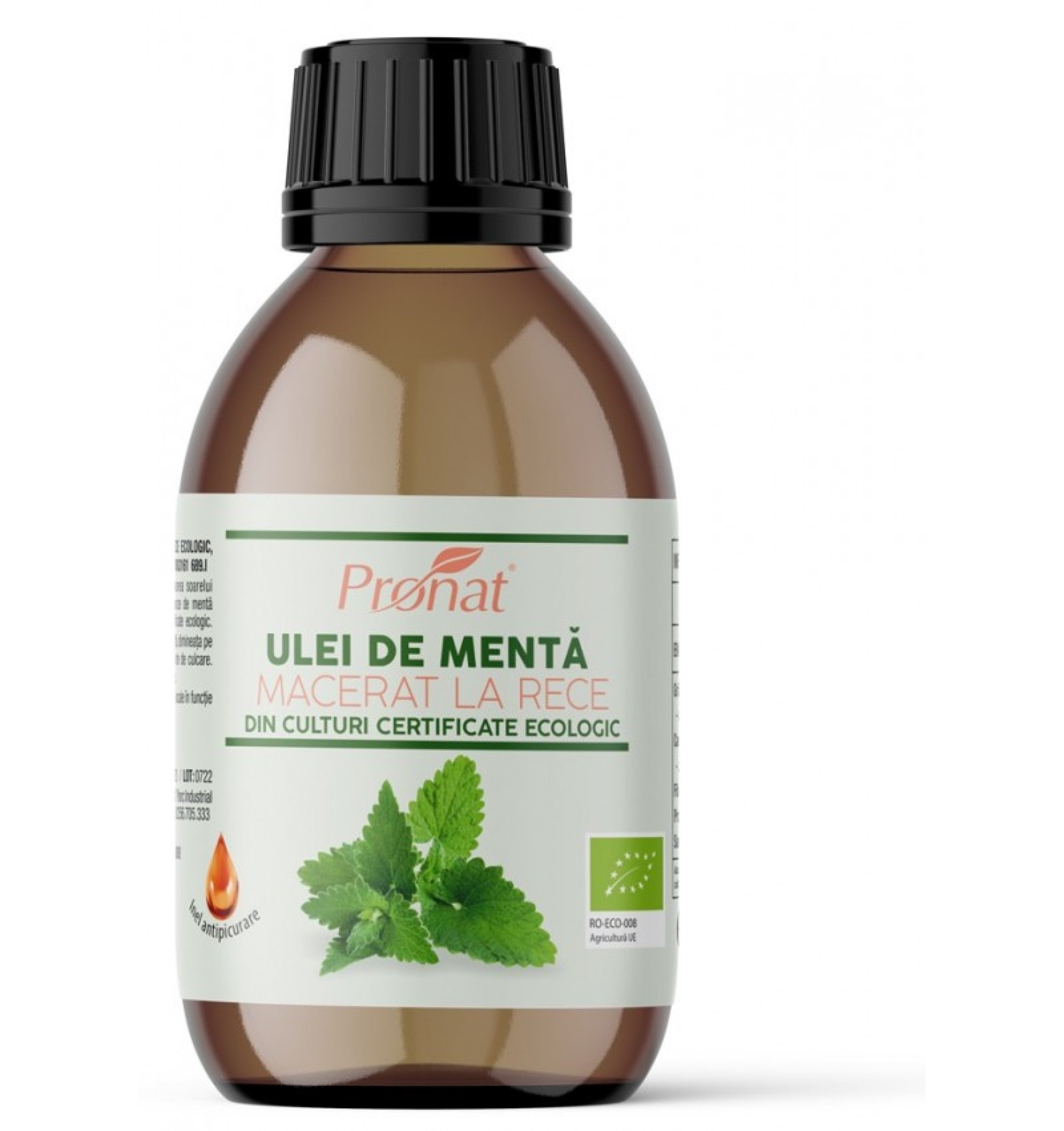 Ulei BIO de menta macerat la rece, 100 ml