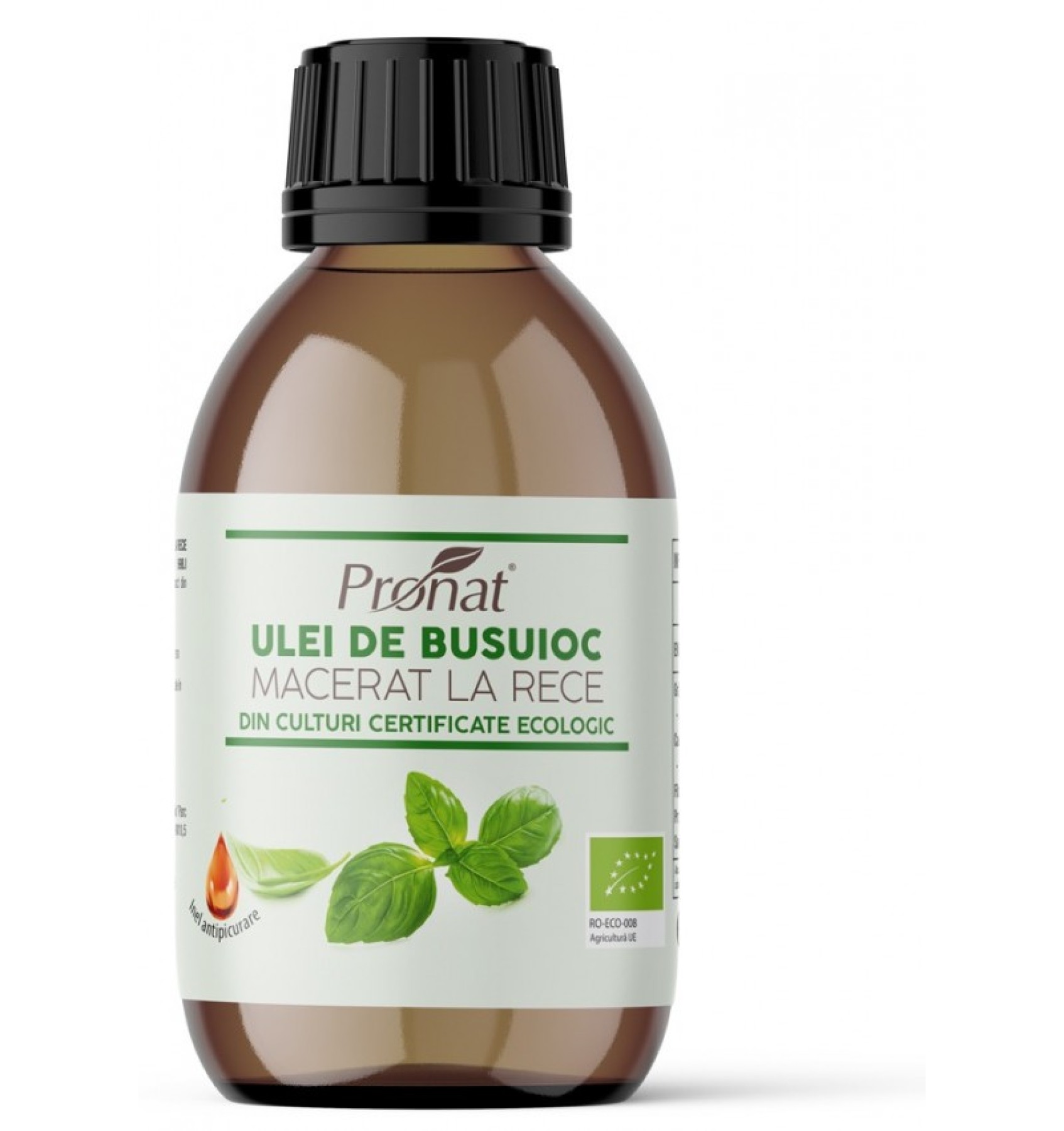 Ulei BIO de busuioc macerat la rece, 100 ml