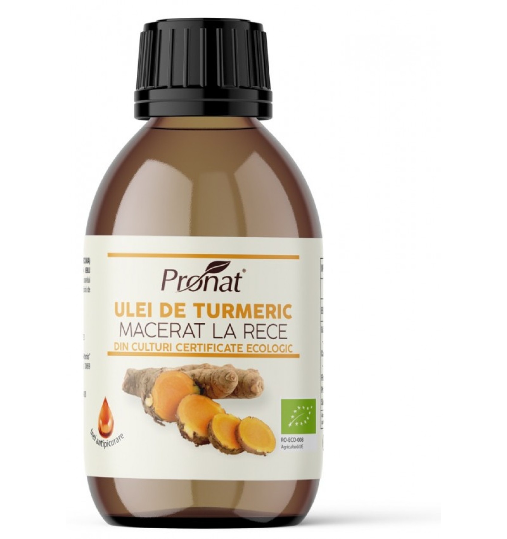 Ulei BIO de turmeric (curcuma) macerat la rece, 100 ml