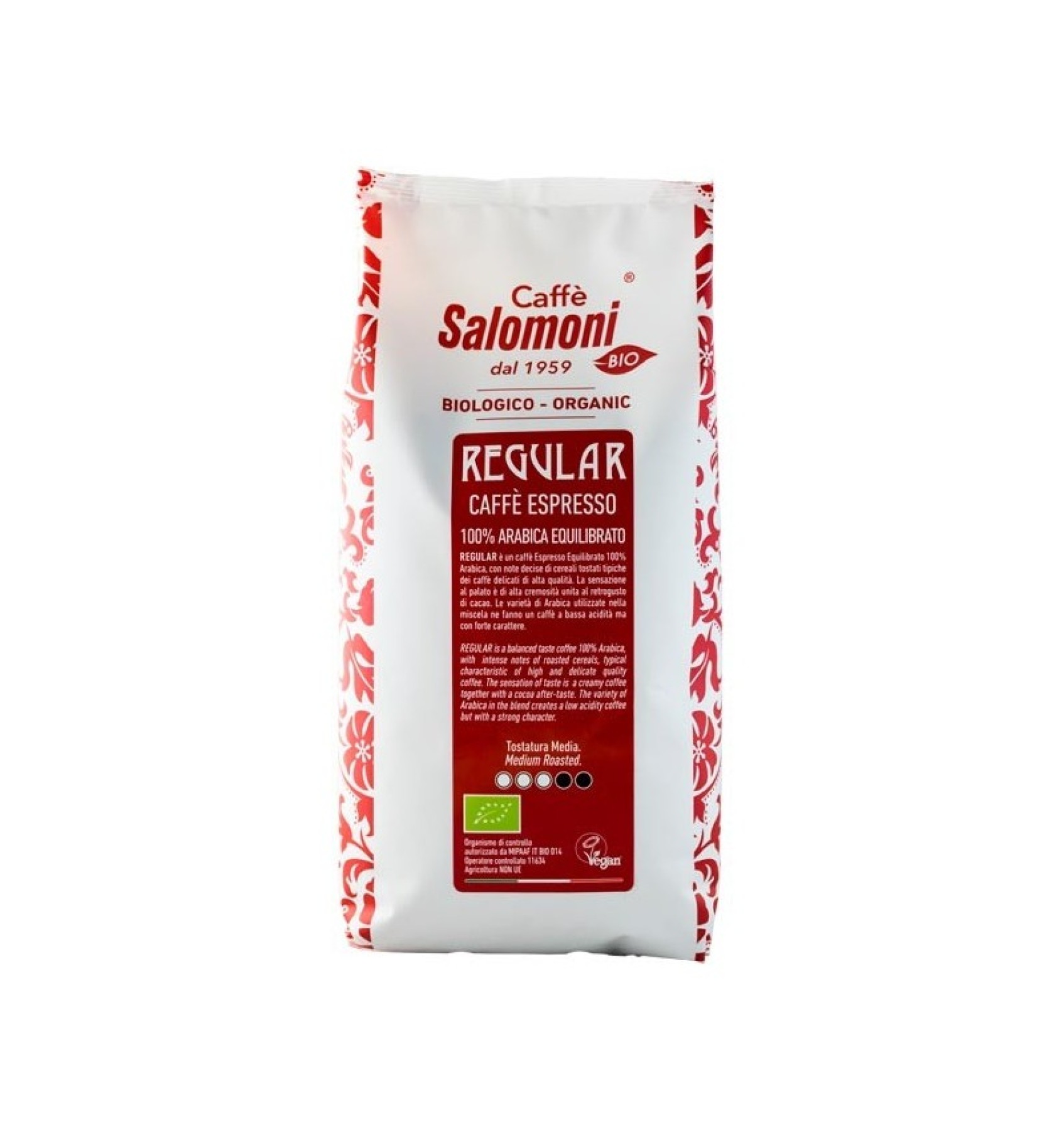 Cafea boabe Bio Espresso 100% Arabica Gourmet REGULAR 1 kg Salomoni