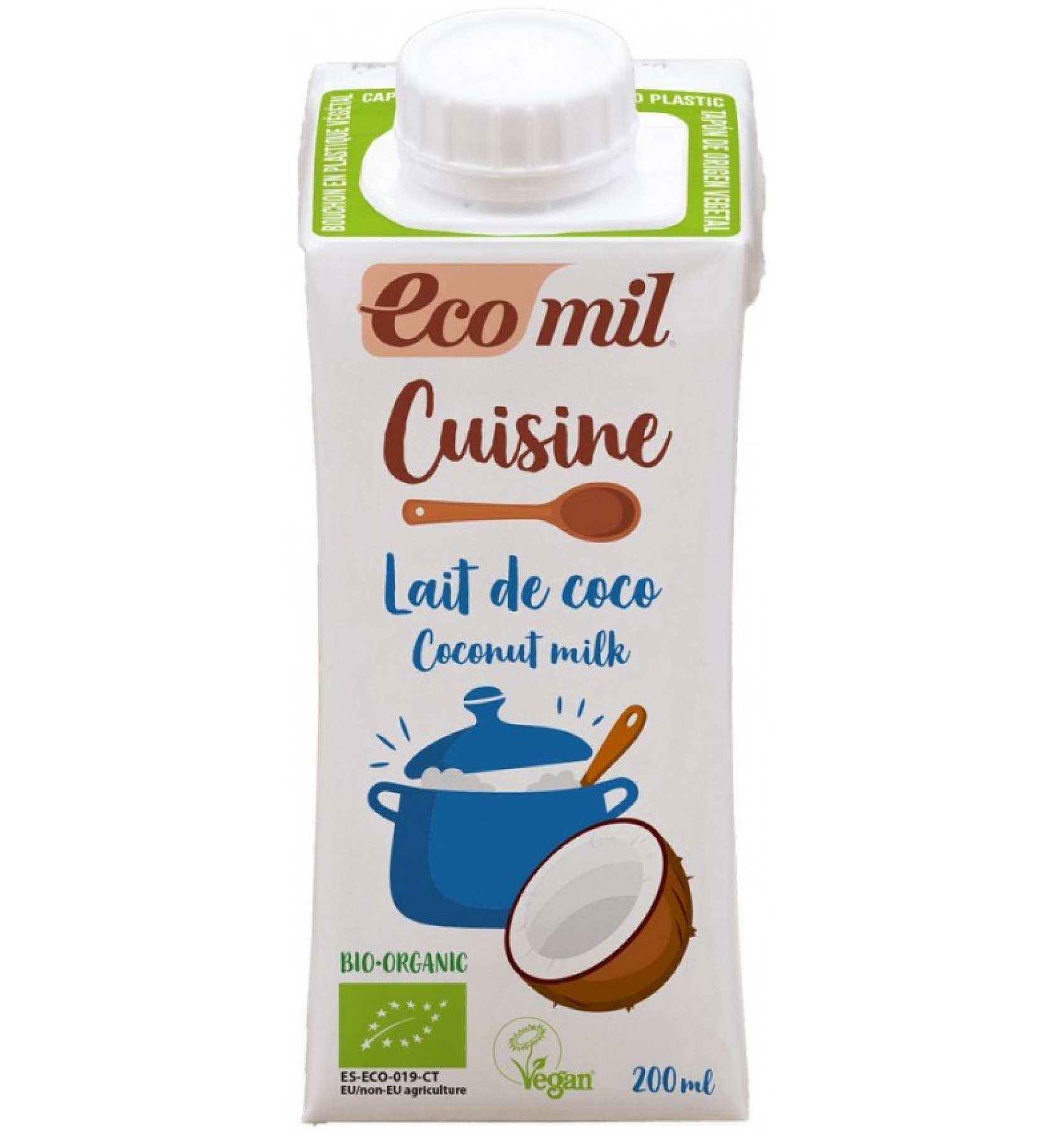 Crema vegetala Bio pentru gatit pe baza de cocos, 200 ml ECOMIL CUISINE