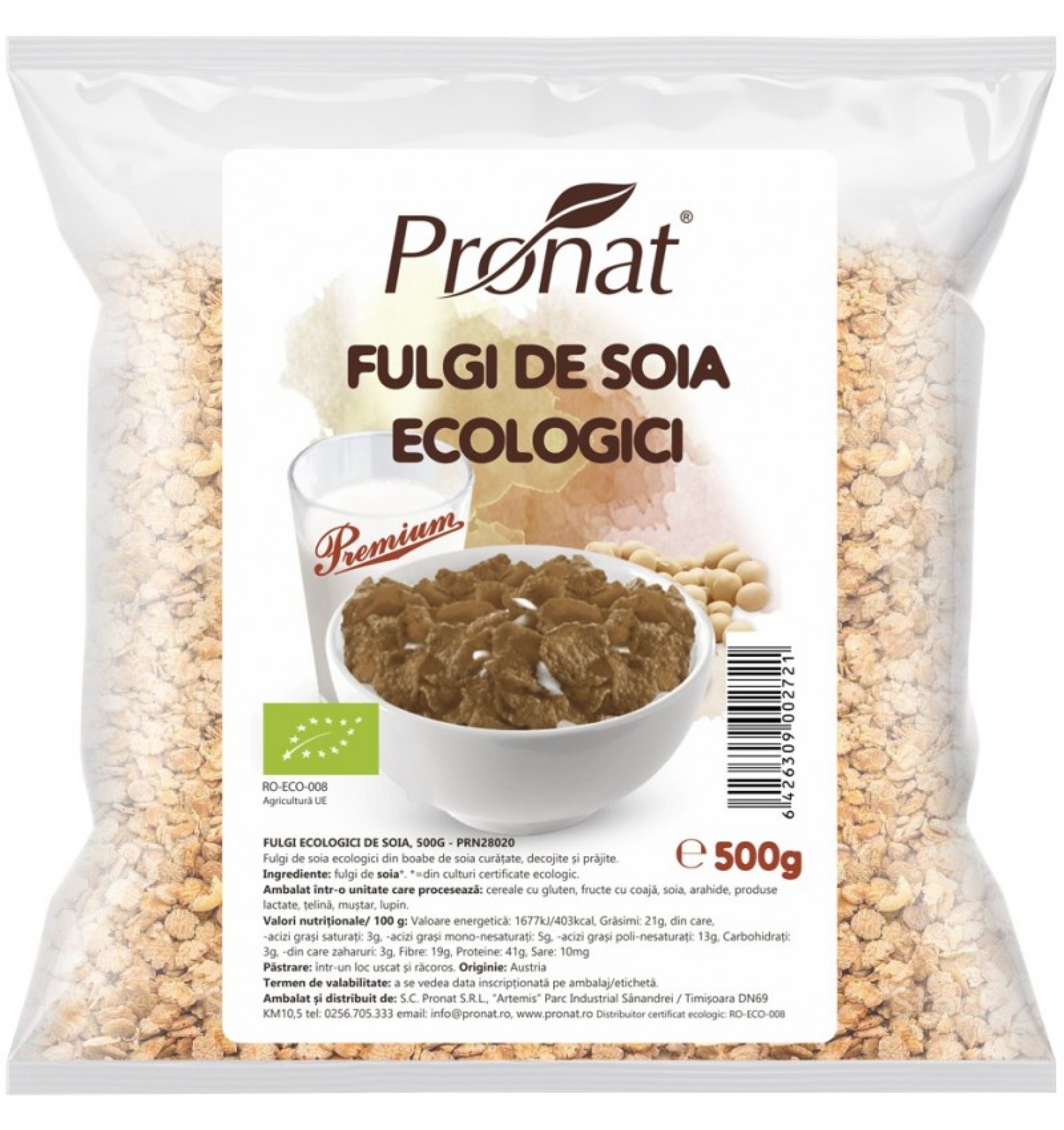 Fulgi Bio de soia, 500 g