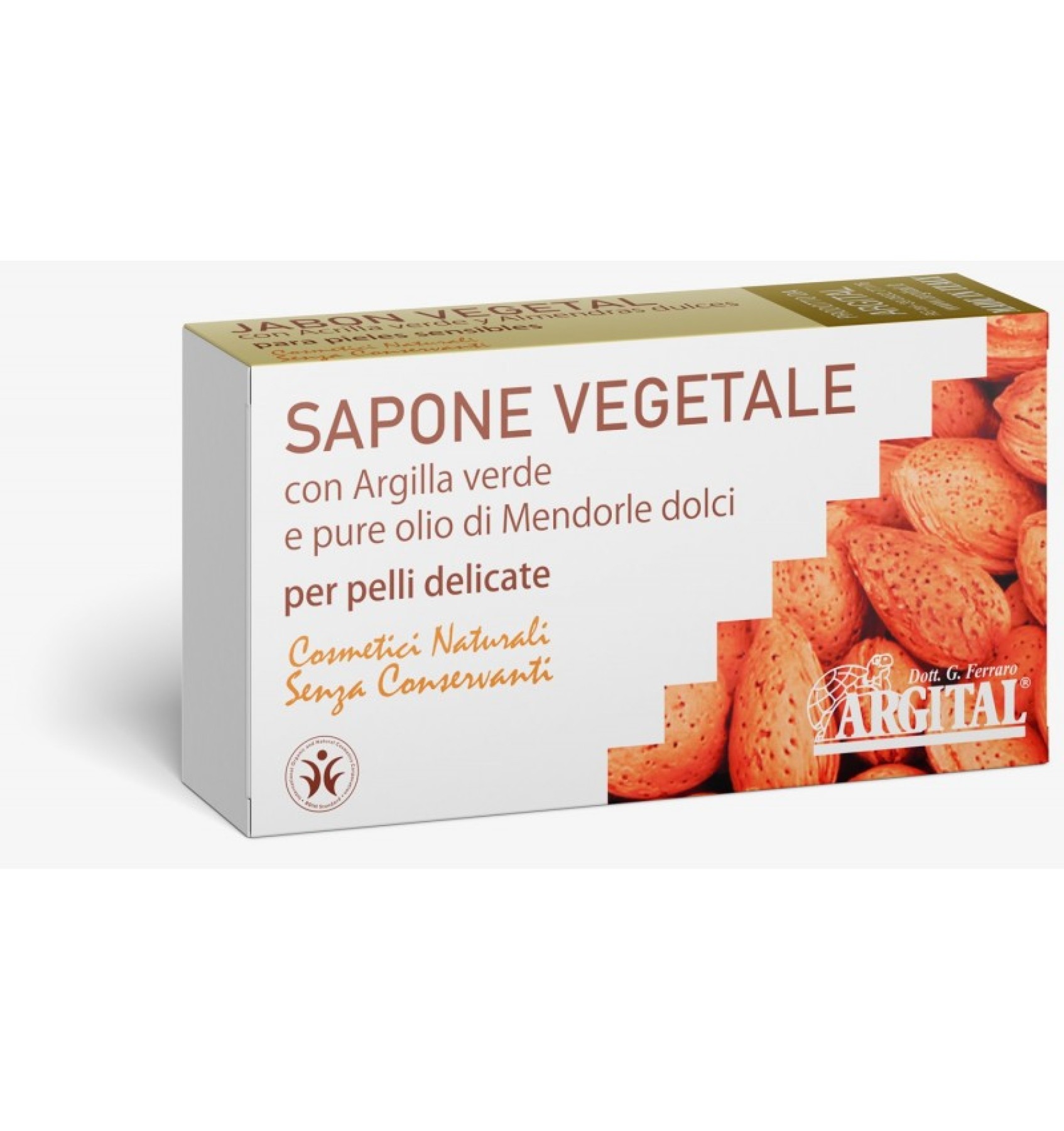 Sapun vegetal cu argila verde si migdale dulci, 100g Argital