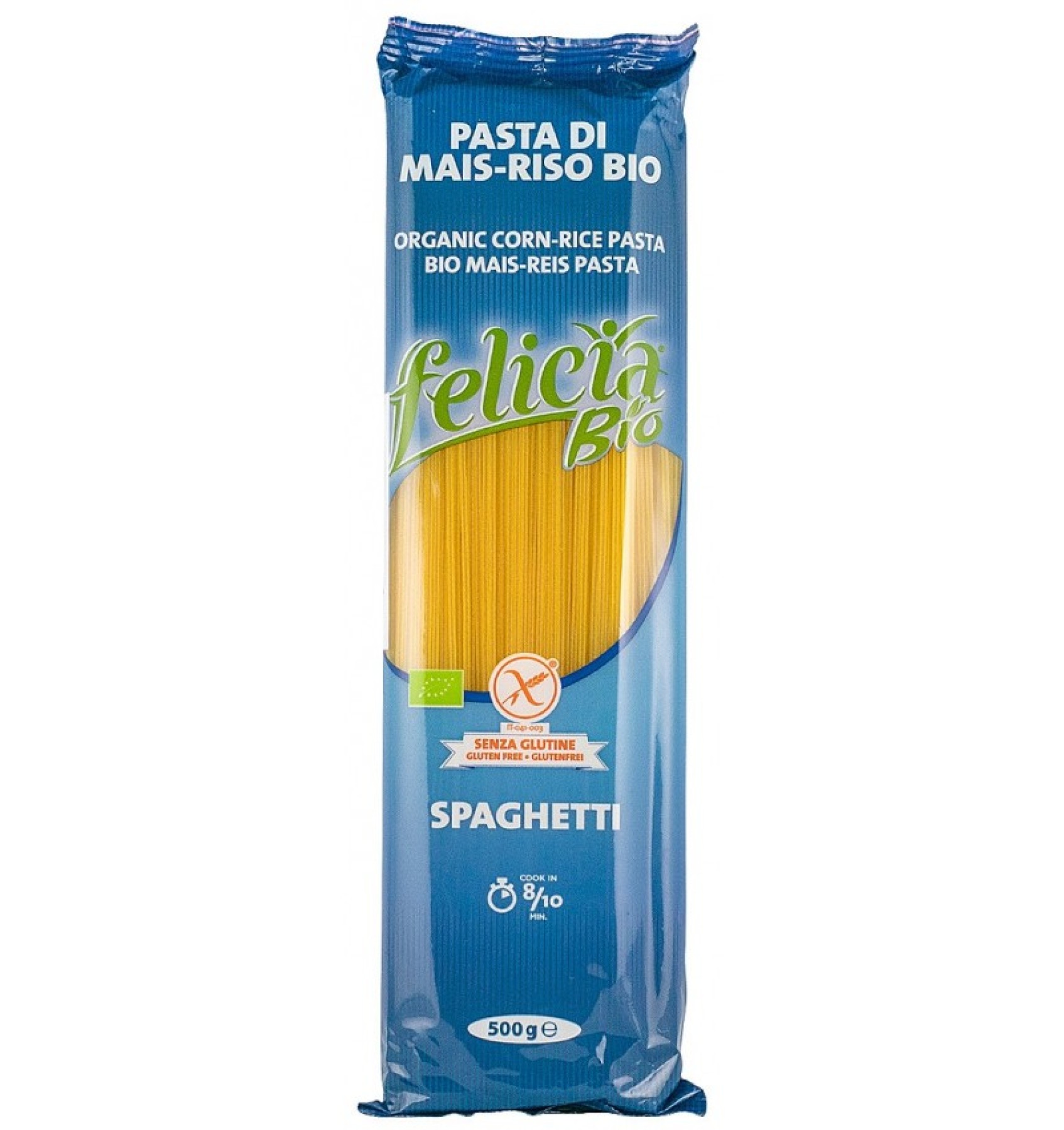 Spaghetti BIO din faina de malai si orez, 500 G Felicia